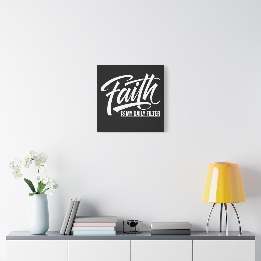 Inspirational Canvas Wall Art, Faith Quote Decor, Motivational Home Decor, Gray Wall Hanging, Gift for Faith Lovers