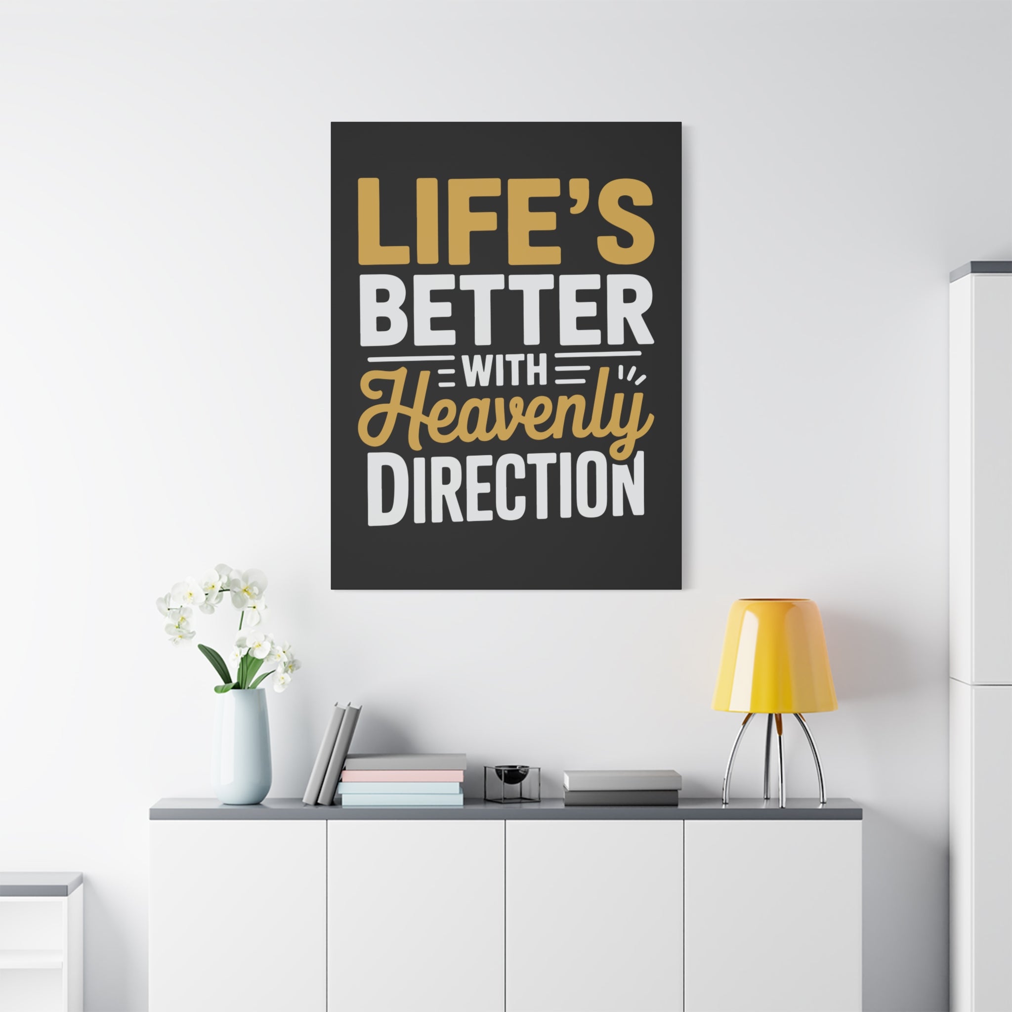Heavenly Direction Canvas Wall Art, Inspirational Home Decor, Motivational Gift, Modern Wall Hanging, Perfect for Any Room