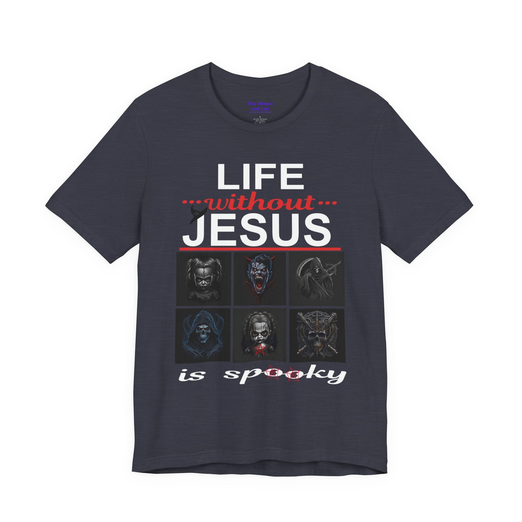 Funny Christian Tee - 'Life Without Jesus is Spooky' Unisex Jersey Short Sleeve T-Shirt, Faith Apparel, Religious Gift, Halloween Tee, [...]