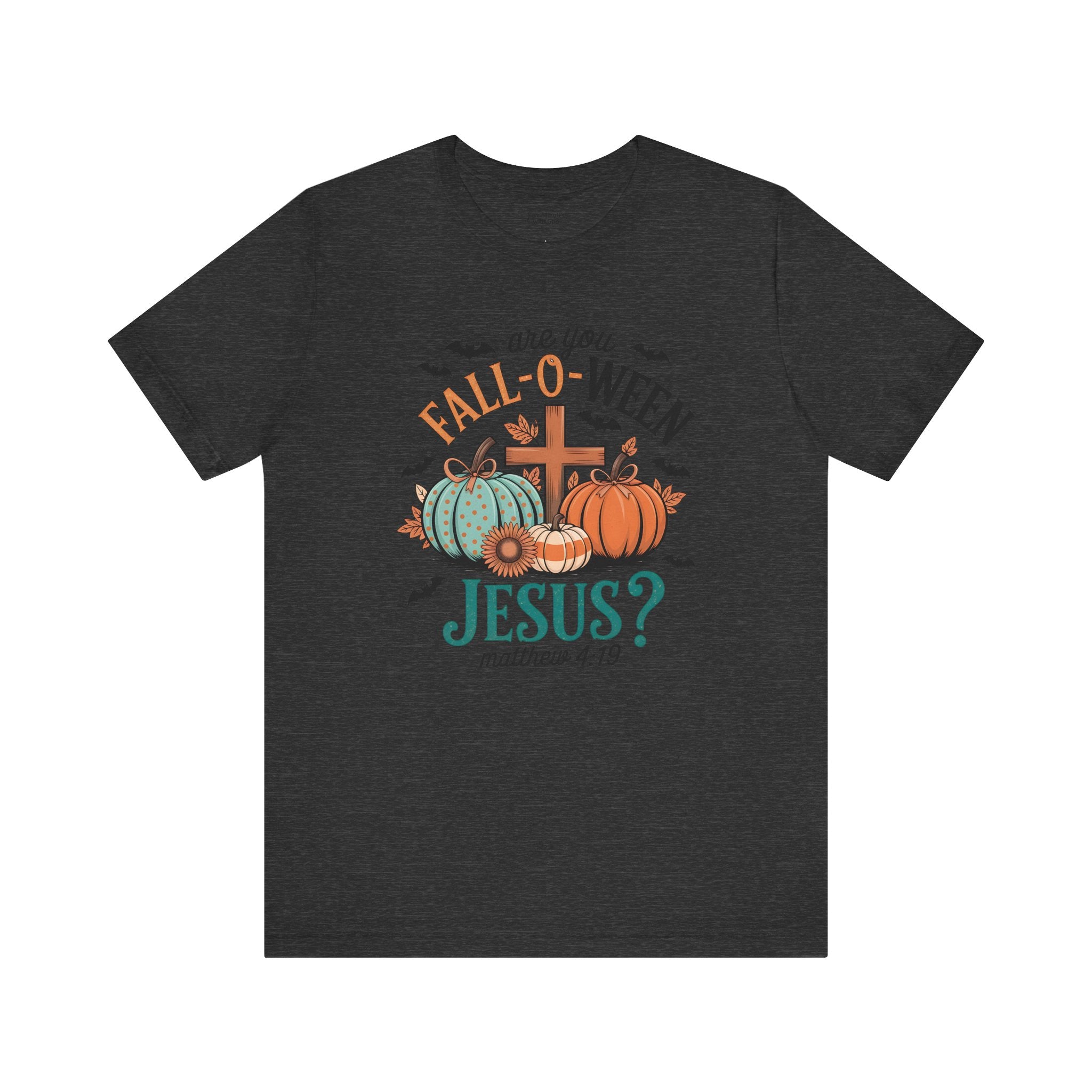 Fall-Themed Jesus T-Shirt, Unisex Short Sleeve Tee, Christian Apparel, Autumn Wear, Pumpkin Design, Halloween Celebration