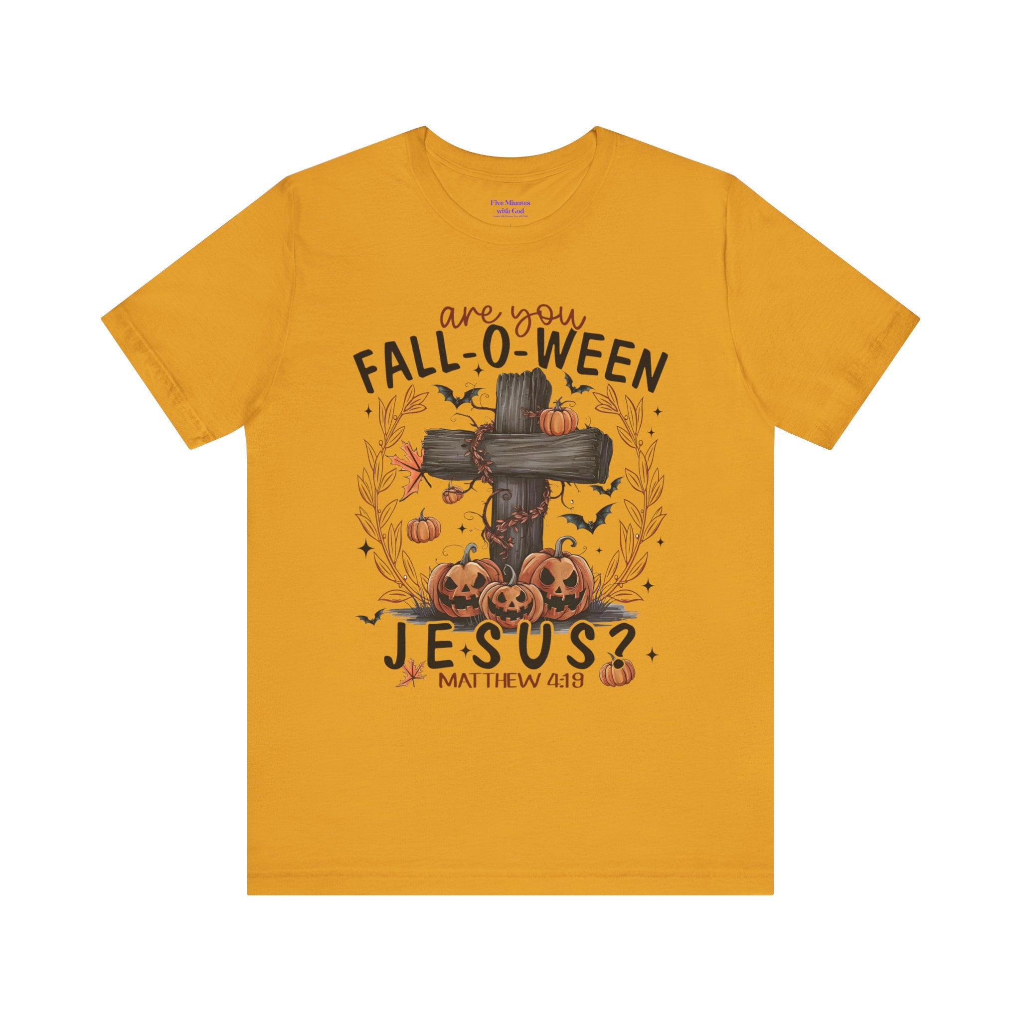 Autumn Pumpkin Christian Tee, Relaxed Fit Unisex Shirt, Fall Inspiration Tee, Cozy Halloween Top, Faith-Based Apparel