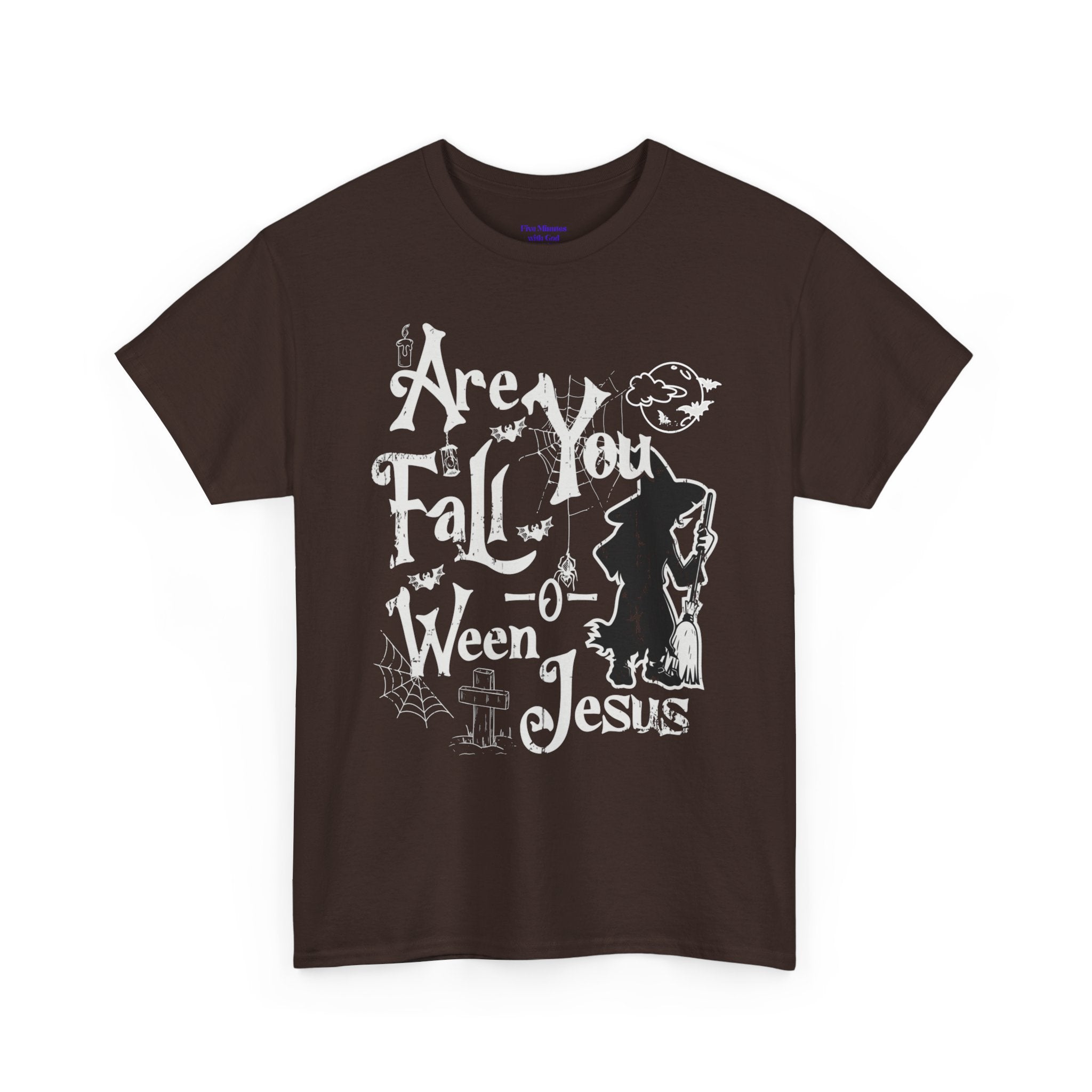 Fall-Themed Unisex Heavy Cotton Tee - Halloween, Jesus Celebration, Autumn Vibes, Casual Wear, Gift Idea
