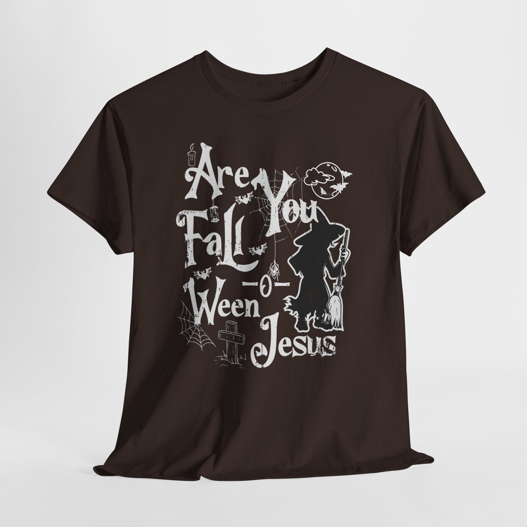 Fall-Themed Unisex Heavy Cotton Tee - Halloween, Jesus Celebration, Autumn Vibes, Casual Wear, Gift Idea