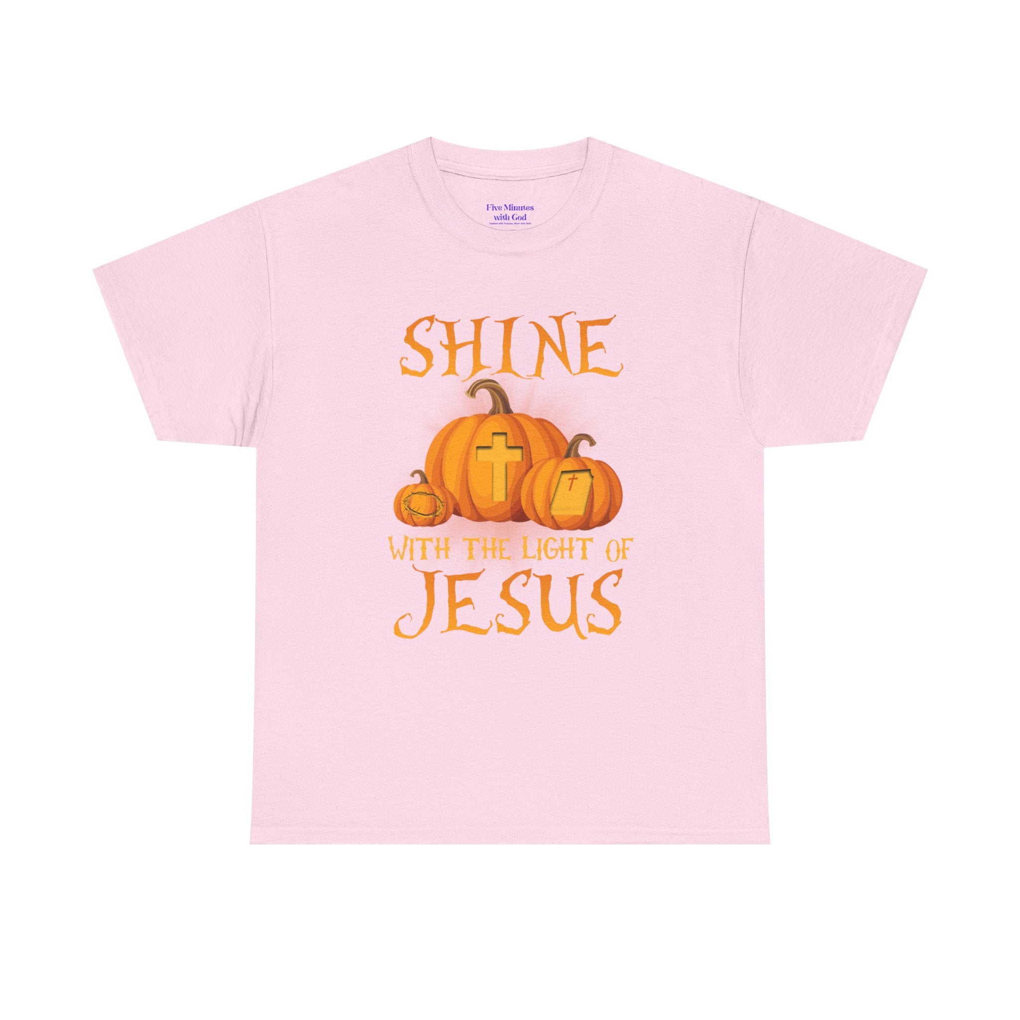 Pumpkin Jesus Unisex Cotton Tee, Faith Tee, Harvest Shirt, Fall Apparel, Christian T-Shirt