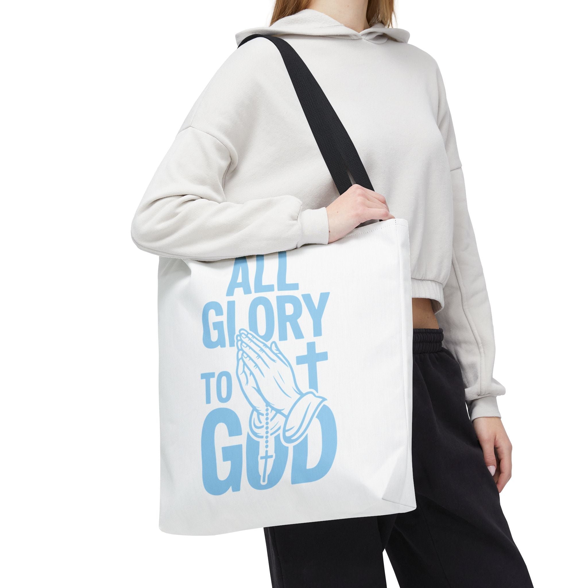 Faith-Inspired Tote Bag, All Glory to God, Christian Gift, Reusable Shopping Bag, Inspirational Tote, Church Event Carryall