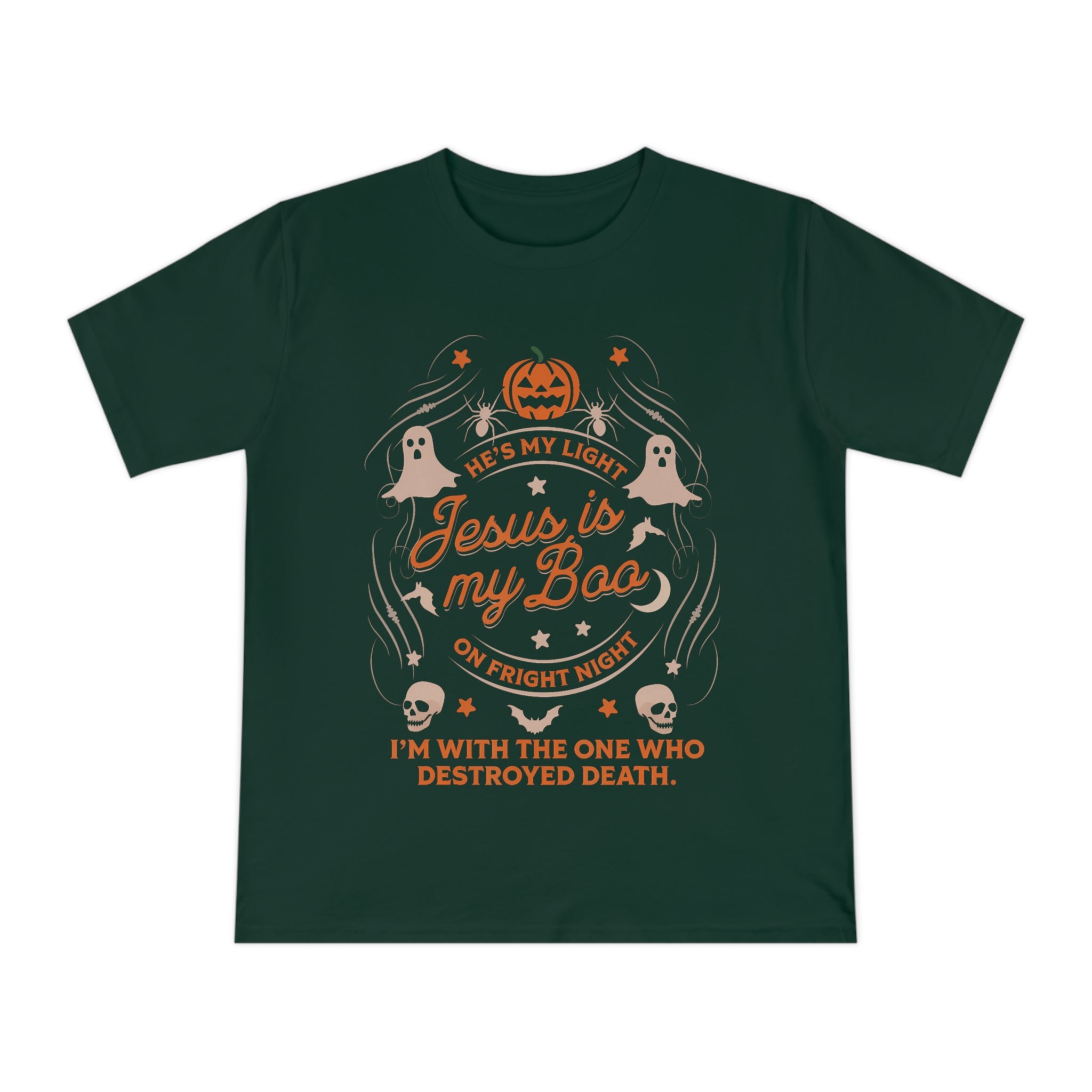 Halloween Christian T-Shirt with Fun Ghost Designs, Jesus is My Boo, Spooky Season Apparel, Faithful Holiday Shirt, Unique Gift for [...]