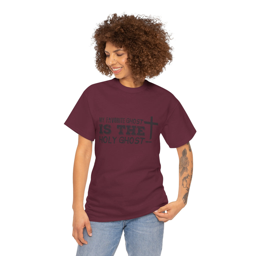 Unisex Cotton Tee - My Favorite Ghost is the Holy Ghost Shirt, Religious T-Shirt, Christian Apparel, Spiritual Gift, Halloween Shirt