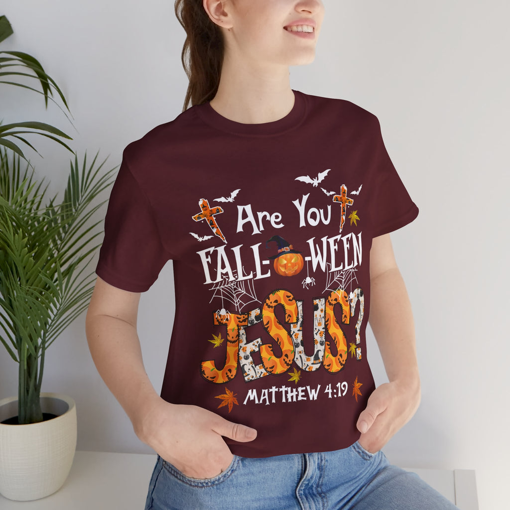 Jesus? Unisex Short Sleeve Tee | Fall Inspired T-Shirt, Autumn Apparel, Halloween Gift, Cozy Casual Wear, Everyday Style