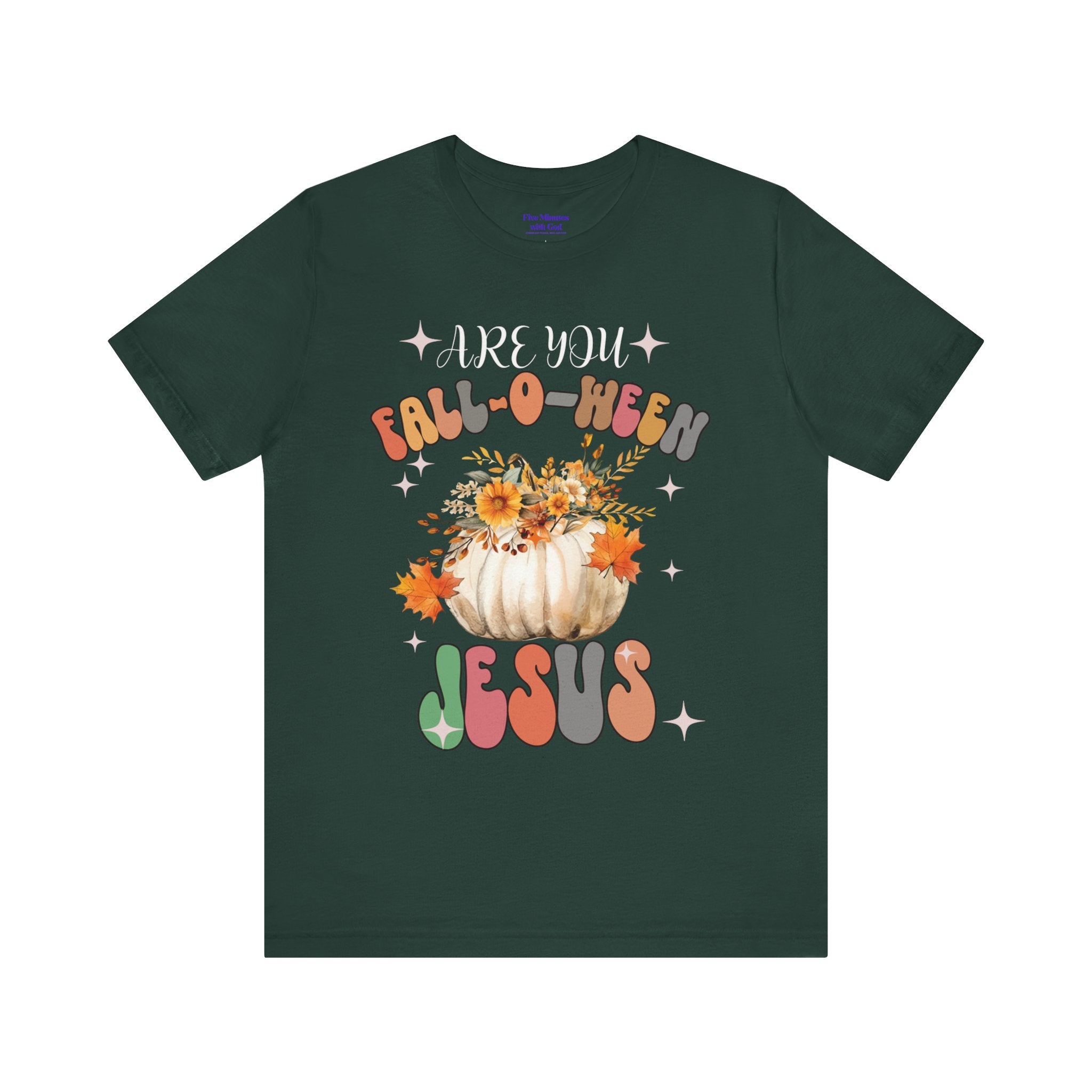 Fall-Themed Jesus Tee, Unisex Jersey T-Shirt, Cozy Autumn Apparel, Thanksgiving Gift, Fall Celebration Shirt, Christian Fashion