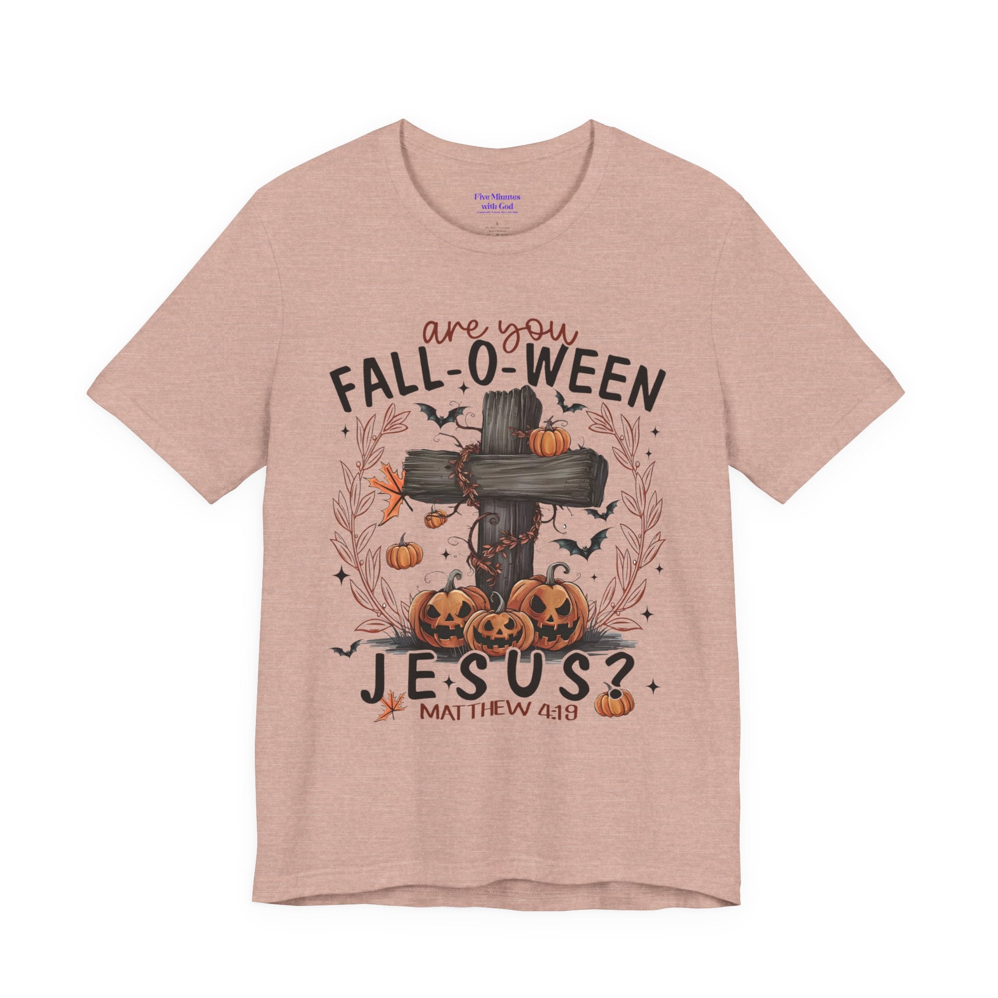 Autumn Pumpkin Christian Tee, Relaxed Fit Unisex Shirt, Fall Inspiration Tee, Cozy Halloween Top, Faith-Based Apparel