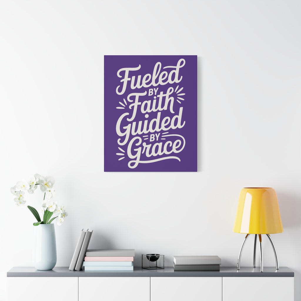 Purple Stretched Canvas Art, Motivational Wall Decor, Home Inspirational Art, Faith-Based Decor, Gift for Faith Lovers