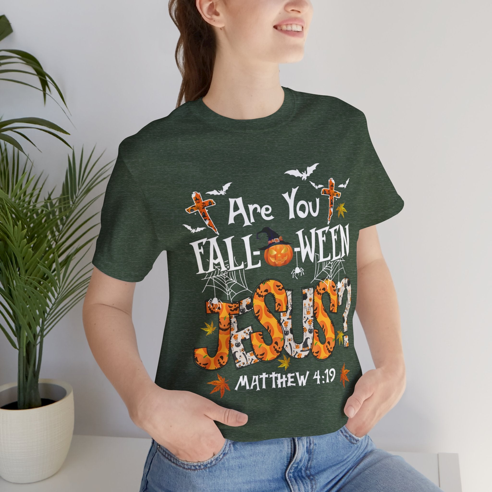 Jesus? Unisex Short Sleeve Tee | Fall Inspired T-Shirt, Autumn Apparel, Halloween Gift, Cozy Casual Wear, Everyday Style