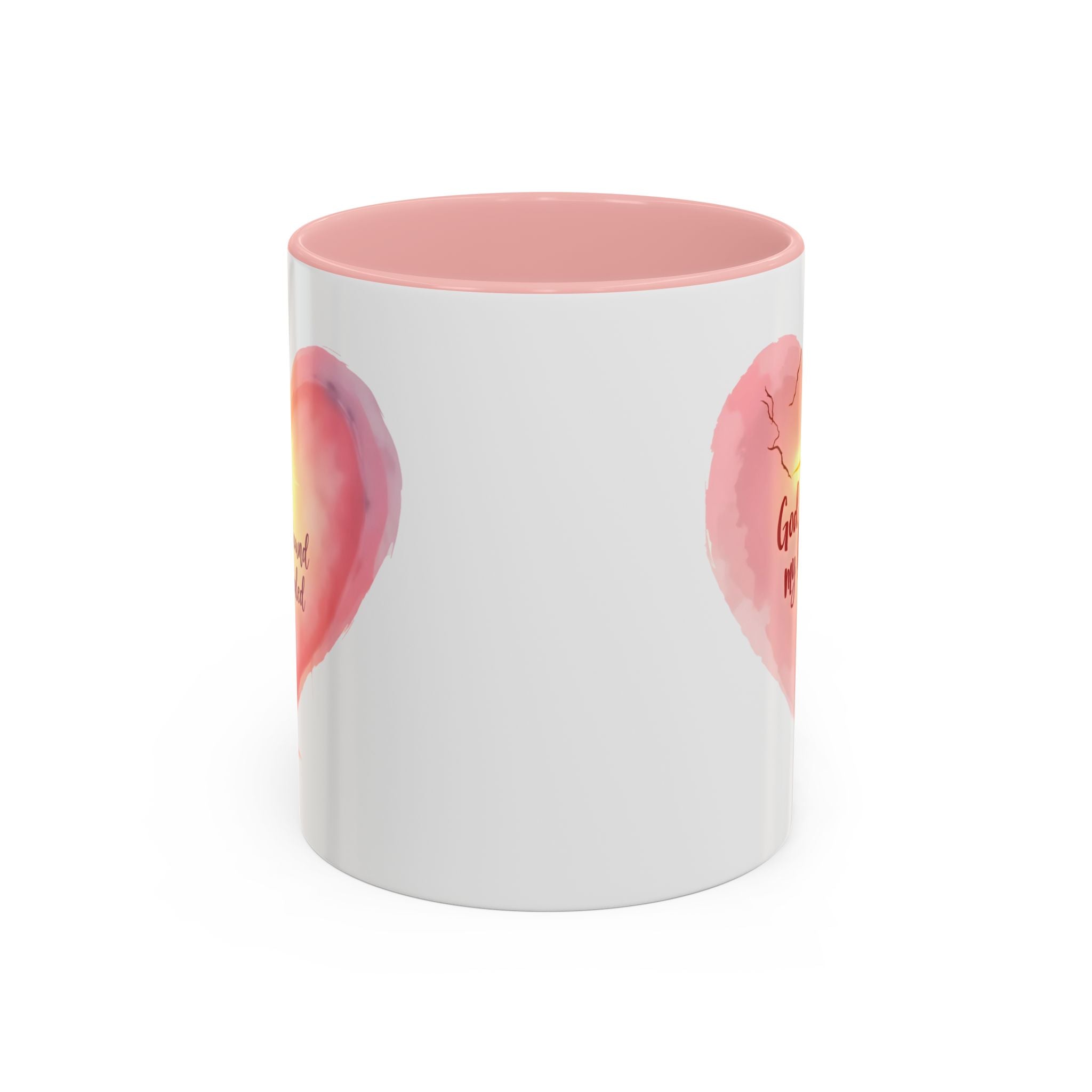 God Heals My Broken Heart Mug, Inspirational Coffee Cup, Heart Design Gift, Christian Faith Mug, Encouragement & Support Beverage