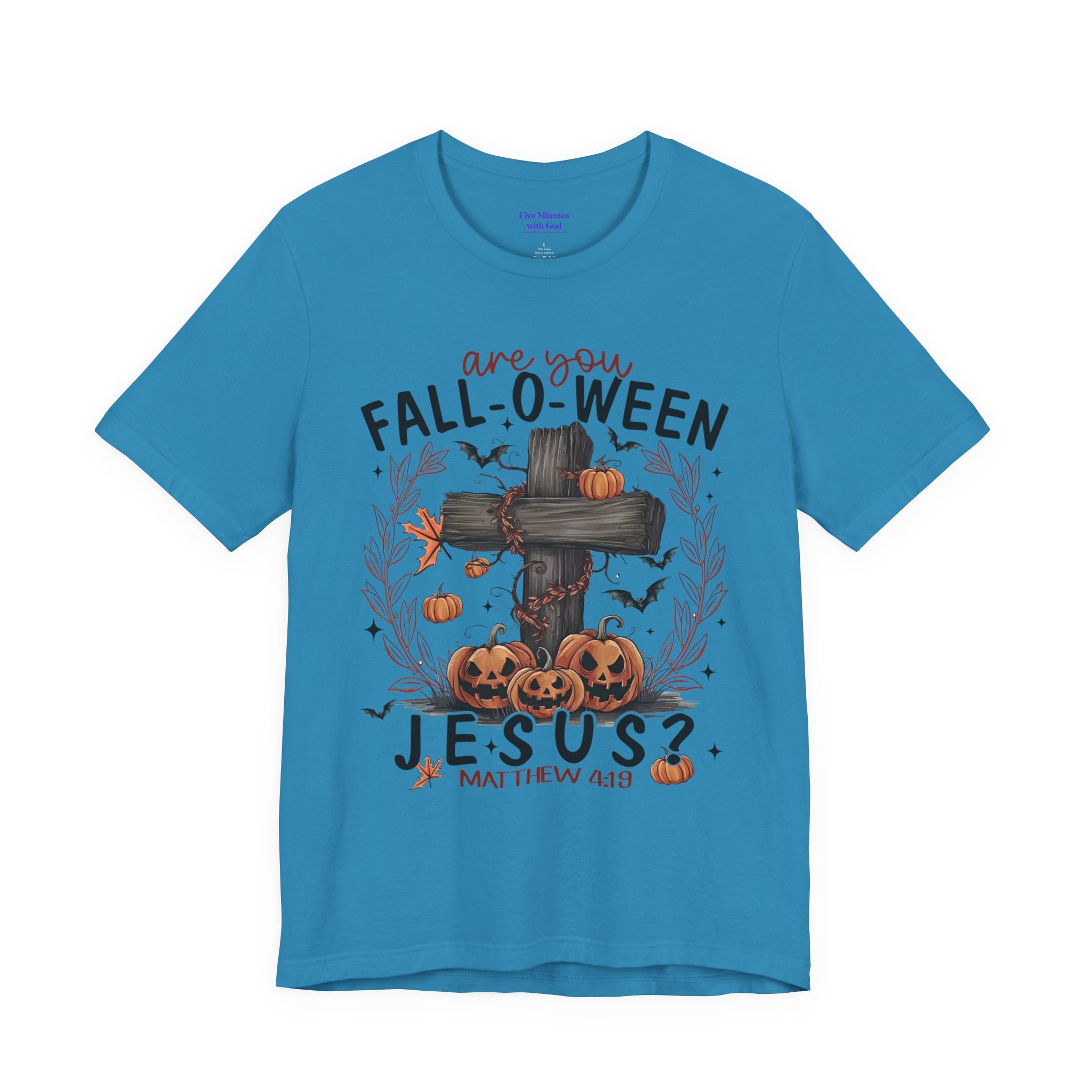 Autumn Pumpkin Christian Tee, Relaxed Fit Unisex Shirt, Fall Inspiration Tee, Cozy Halloween Top, Faith-Based Apparel