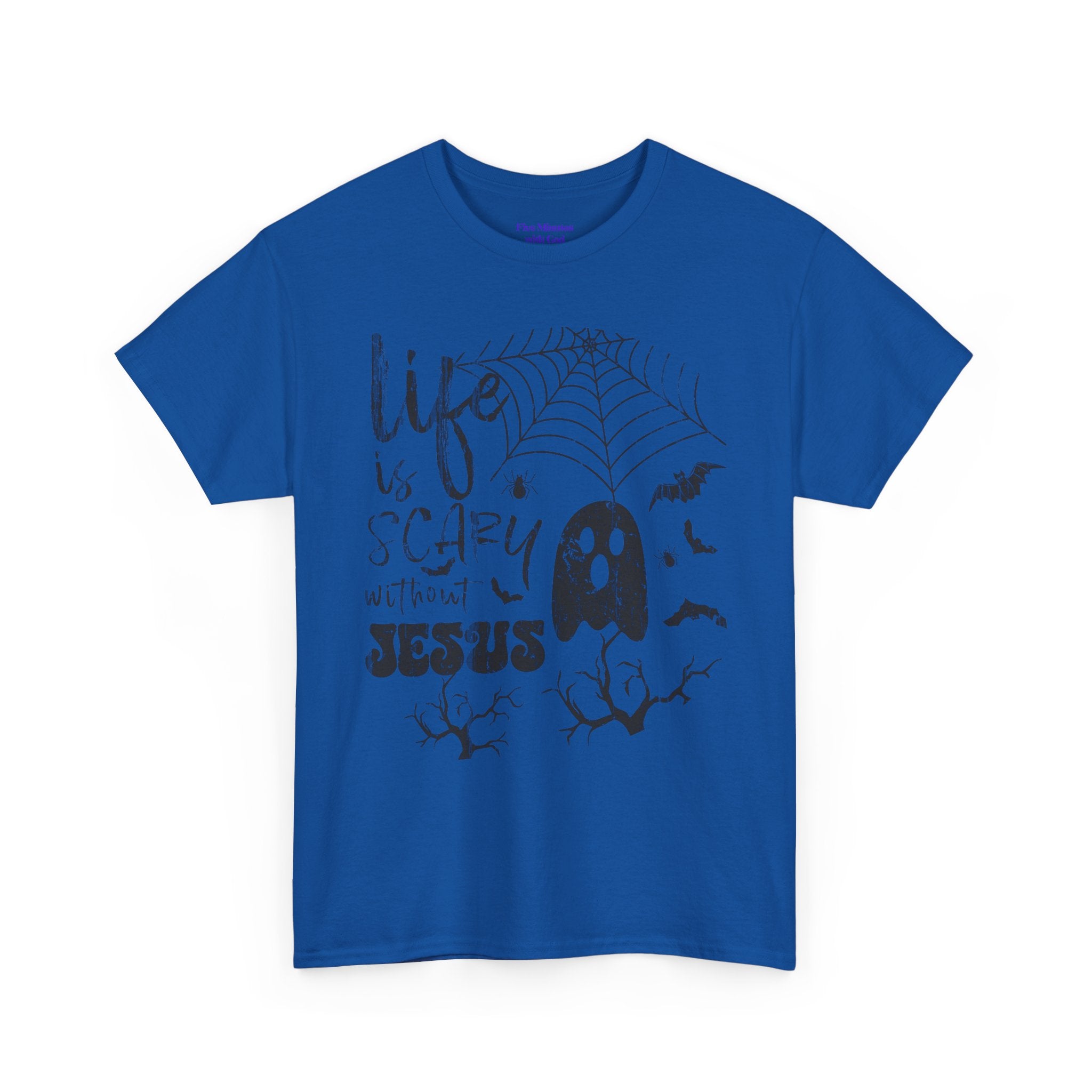 Halloween Ghost Tee: Life is Scary Without Jesus, Unisex Heavy Cotton T-Shirt, Halloween Shirt, Faith-Based Apparel, Cute Ghost Tee, [...]