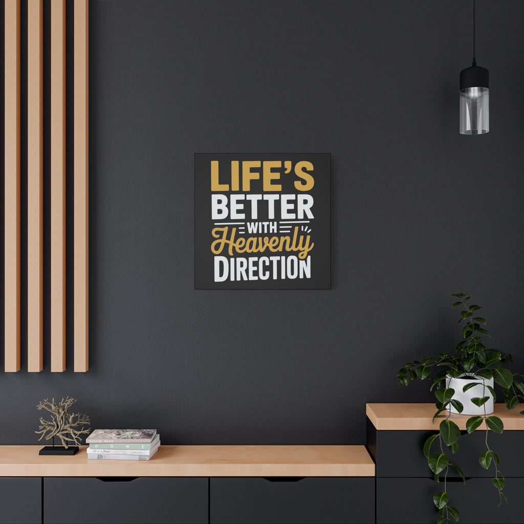 Heavenly Direction Canvas Wall Art, Inspirational Home Decor, Motivational Gift, Modern Wall Hanging, Perfect for Any Room