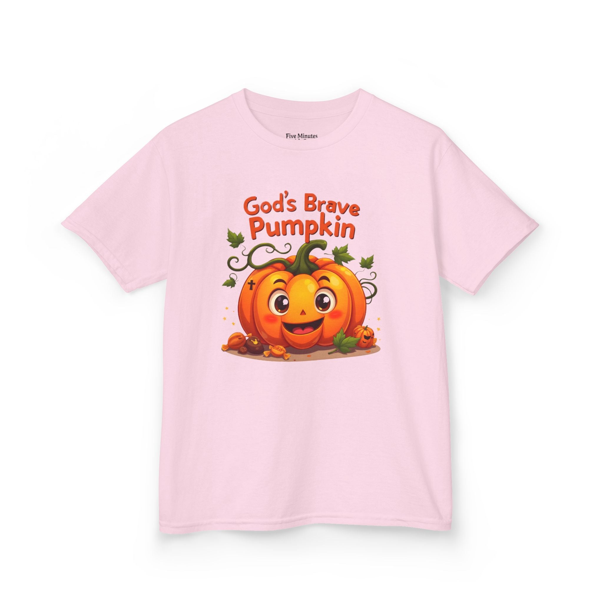 Cute Kids Halloween Tee, Pumpkin Shirt, Fall Celebration Top, Spooky Season Apparel, God’s Brave Pumpkin T-Shirt