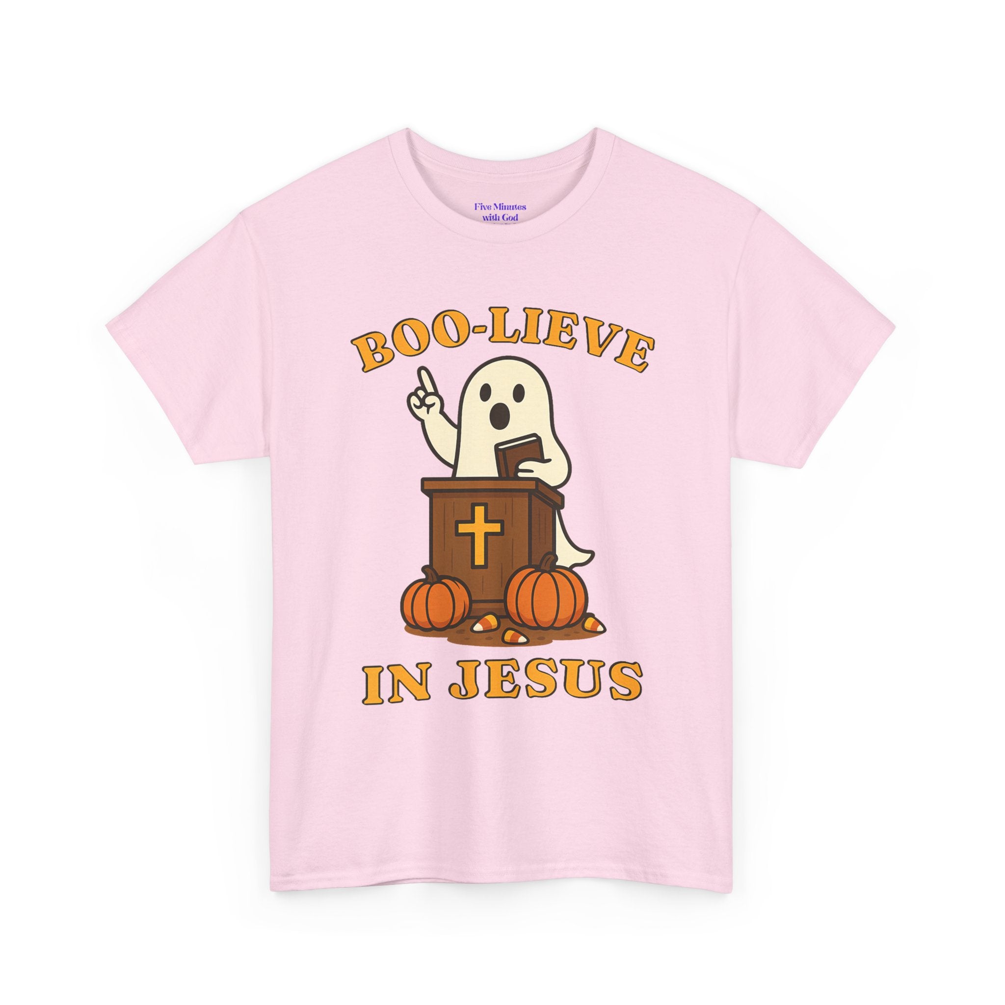 Boo-Lieve in Jesus Tee, Halloween Shirt, Unisex Cotton Tee, Fall Fashion, Religious T-Shirt, Spooky Season Apparel