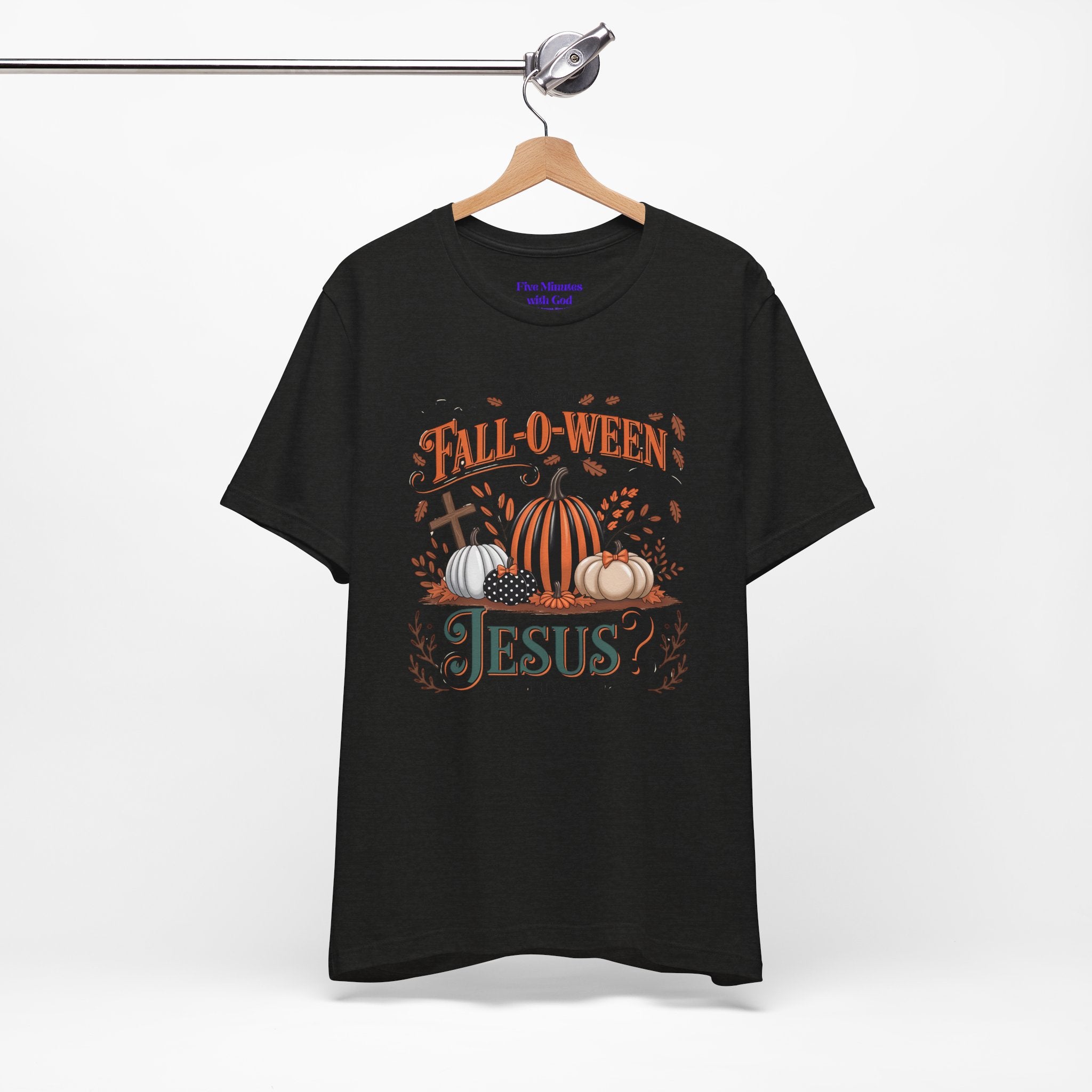 Fall-O-Ween Jesus Tee, Funny Fall T-Shirt, Unisex Pumpkin Shirt, Halloween Christian Top, Autumn Graphic Tee, Religious Casual Wear
