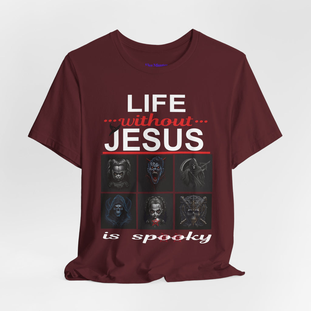 Funny Christian Tee - 'Life Without Jesus is Spooky' Unisex Jersey Short Sleeve T-Shirt, Faith Apparel, Religious Gift, Halloween Tee, [...]