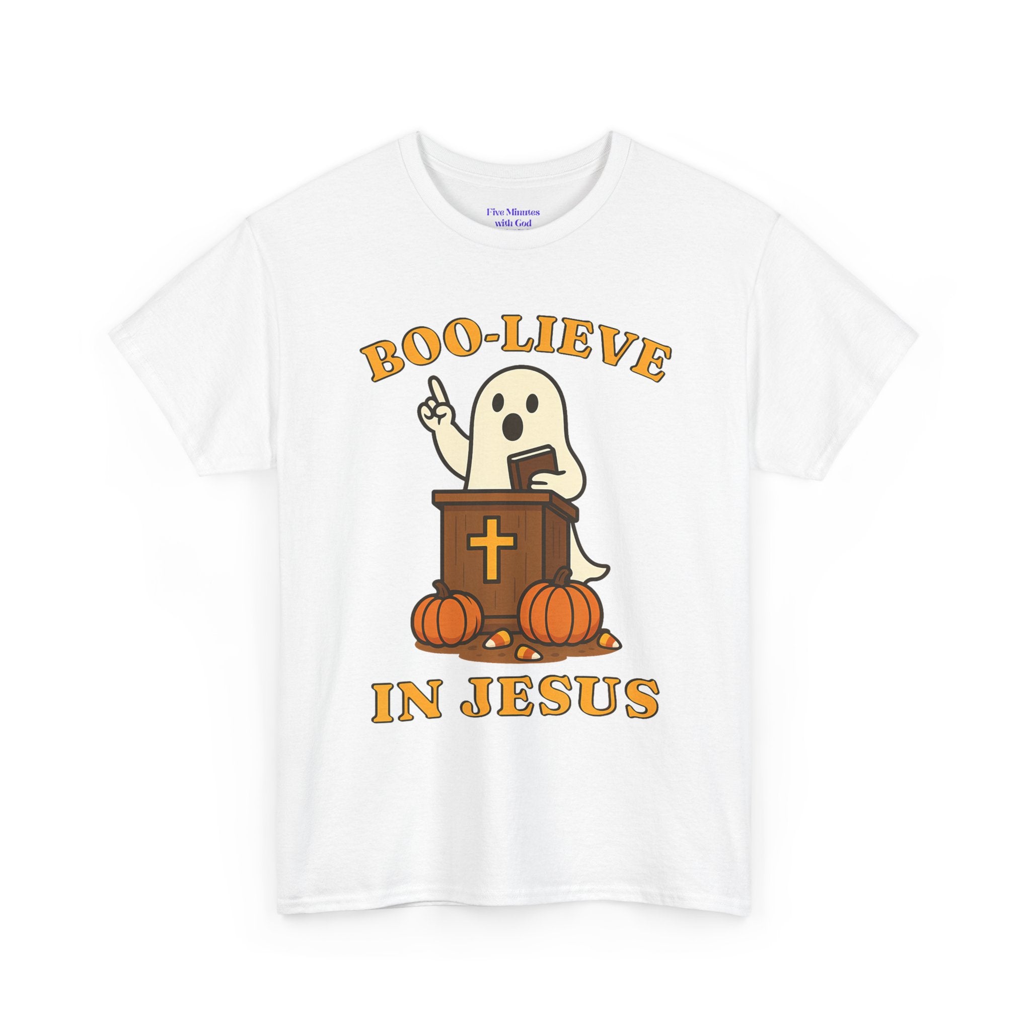 Boo-Lieve in Jesus Tee, Halloween Shirt, Unisex Cotton Tee, Fall Fashion, Religious T-Shirt, Spooky Season Apparel
