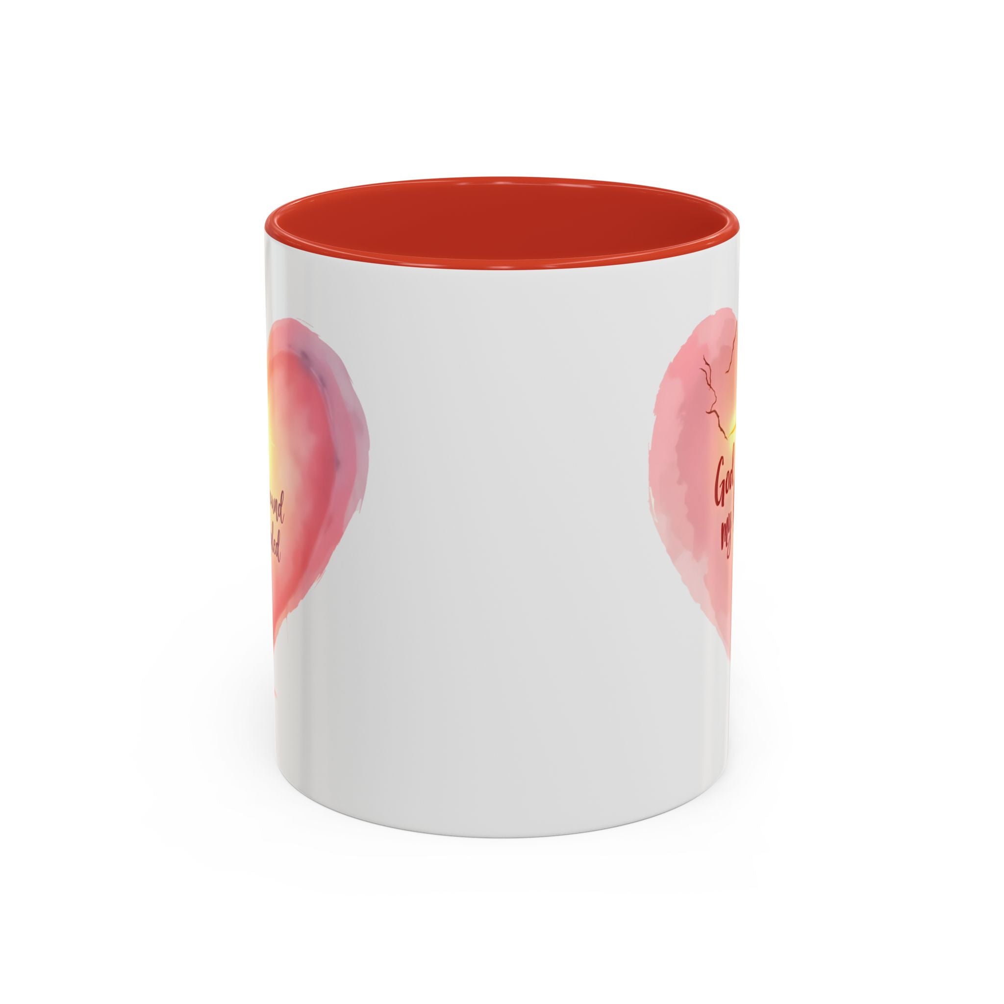 God Heals My Broken Heart Mug, Inspirational Coffee Cup, Heart Design Gift, Christian Faith Mug, Encouragement & Support Beverage