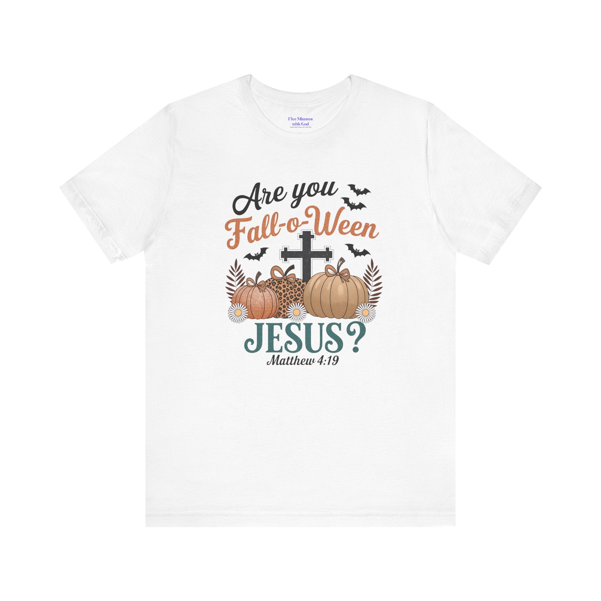 Fall-themed Christian Tee, Are You Fall-o-Ween Jesus?, Unisex Halloween Shirt, Autumn Faith T-Shirt, Pumpkin Design Top