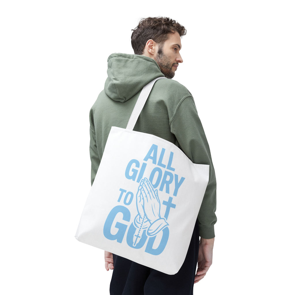 Faith-Inspired Tote Bag, All Glory to God, Christian Gift, Reusable Shopping Bag, Inspirational Tote, Church Event Carryall