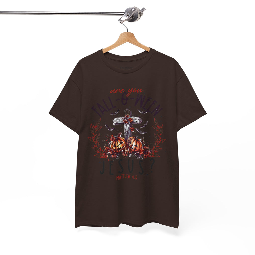 Fall-O-Ween Jesus Unisex Heavy Cotton Tee, Halloween Shirt, Christian T-Shirt, Autumn Apparel, Gift for Him/Her