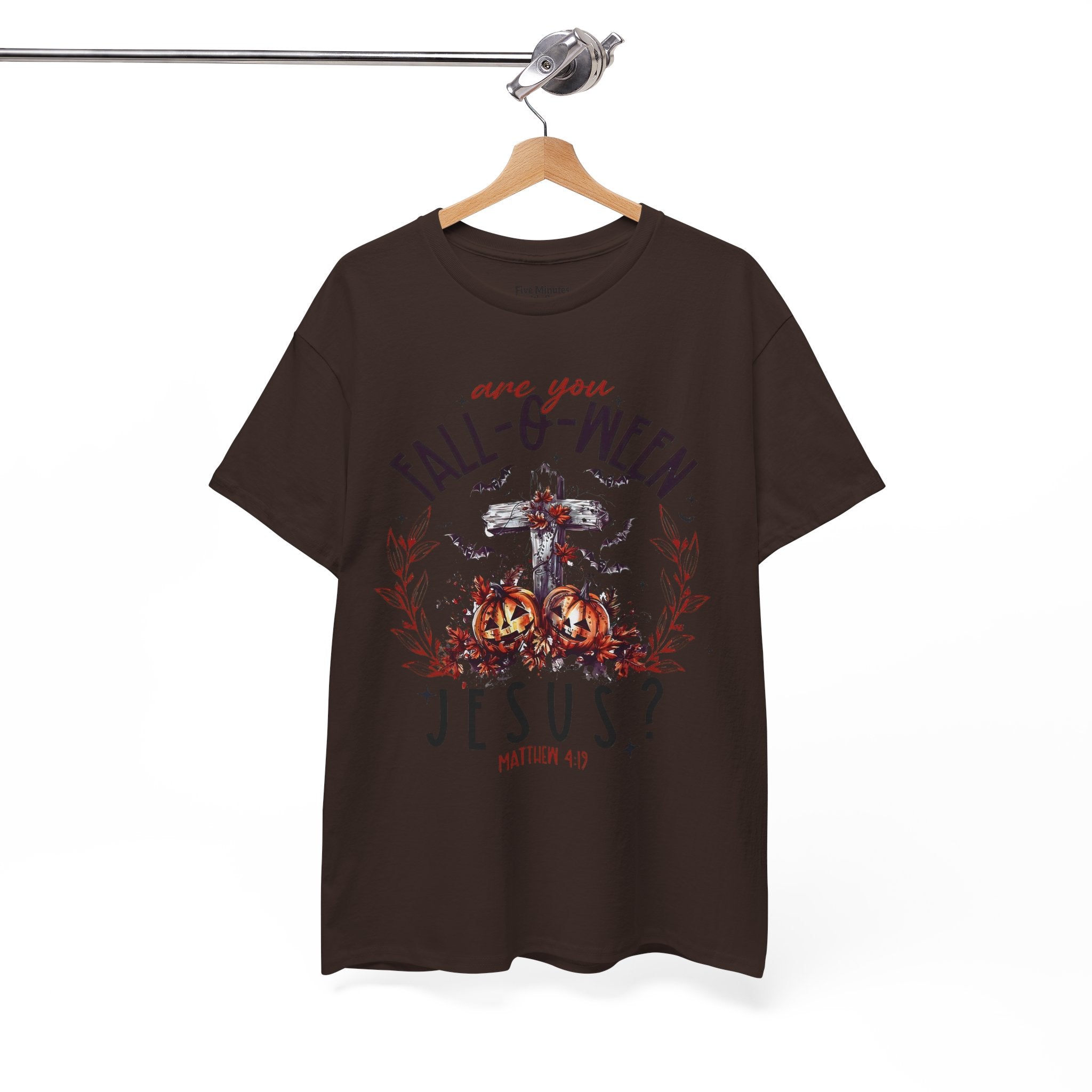 Fall-O-Ween Jesus Unisex Heavy Cotton Tee, Halloween Shirt, Christian T-Shirt, Autumn Apparel, Gift for Him/Her