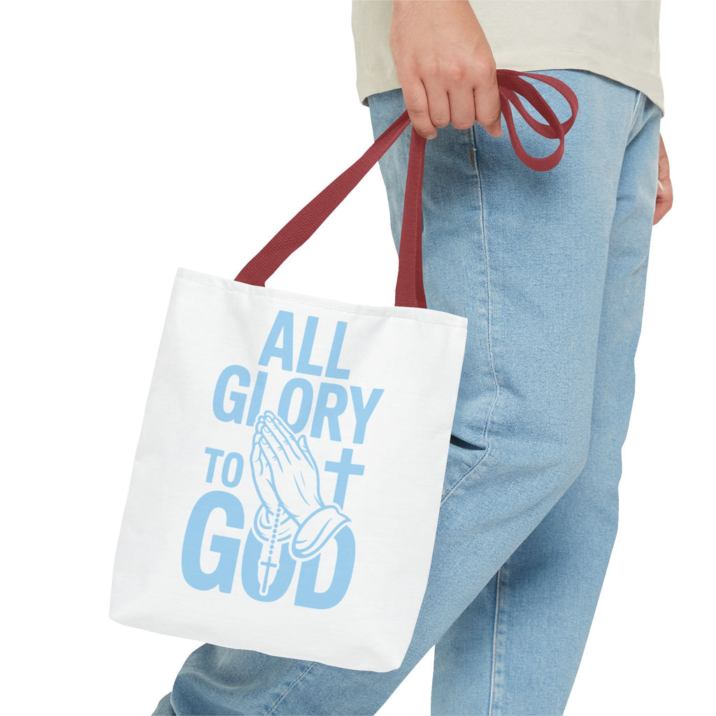 Faith-Inspired Tote Bag, All Glory to God, Christian Gift, Reusable Shopping Bag, Inspirational Tote, Church Event Carryall