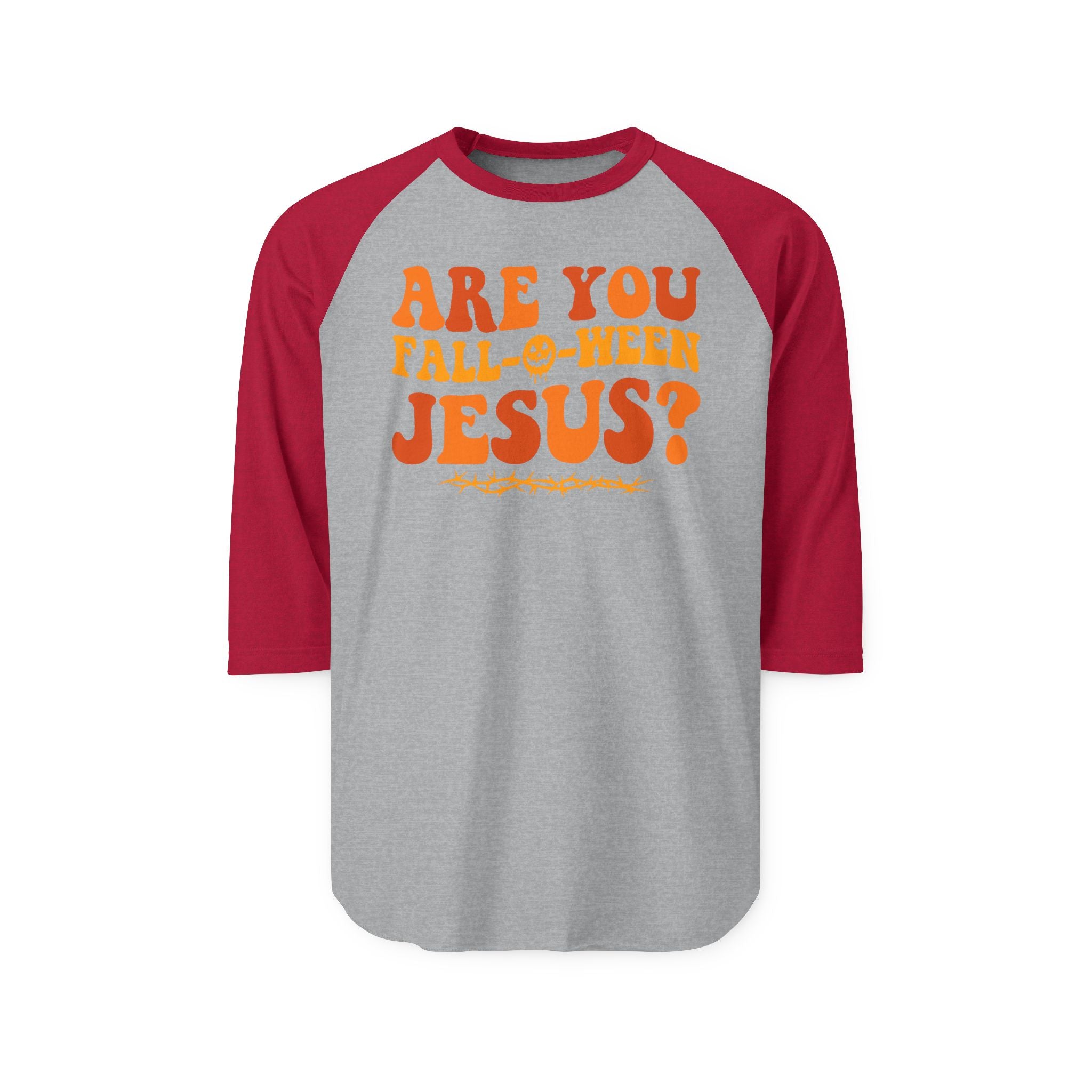 Halloween Jesus Raglan Shirt, Fall-Themed Apparel, Unisex Shirt, Funny Halloween Top, Holiday Outfit, Casual Costume
