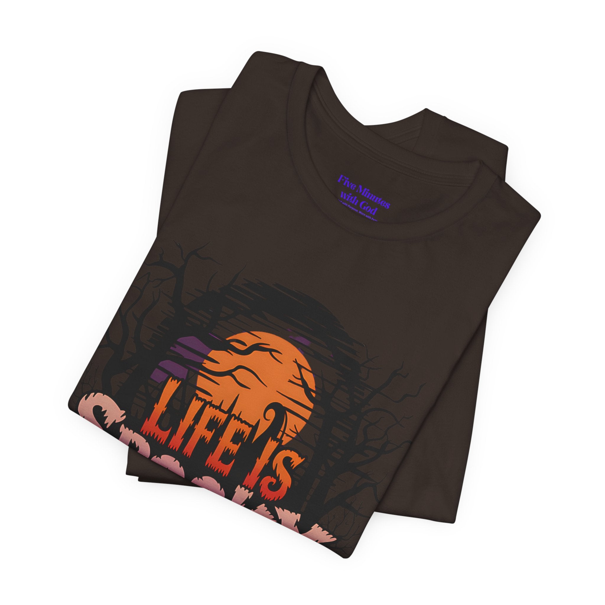 Spooky Jesus Tee - Short Sleeve Unisex Jersey Shirt, Halloween Apparel, Faith-Based Gift, Casual Wear, Everyday Comfort