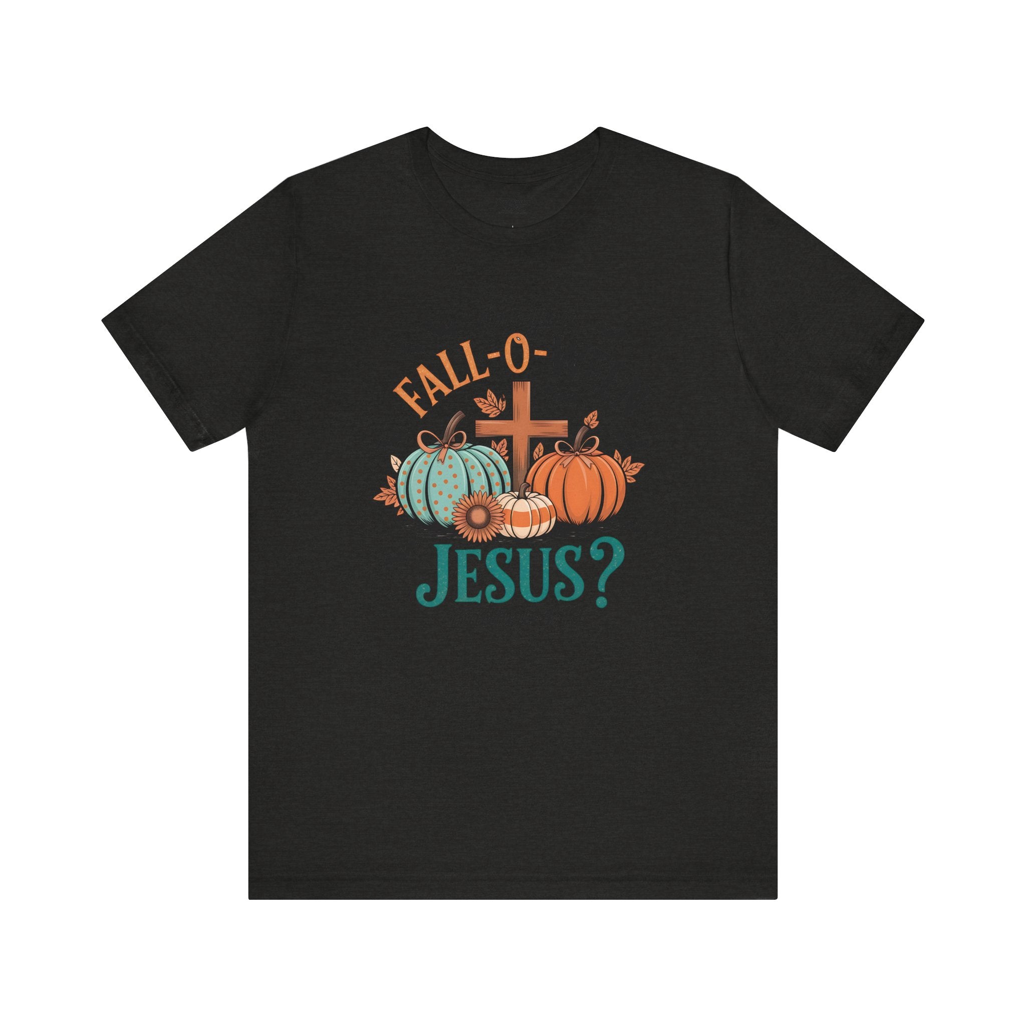 Fall-Themed Jesus T-Shirt, Unisex Short Sleeve Tee, Christian Apparel, Autumn Wear, Pumpkin Design, Halloween Celebration