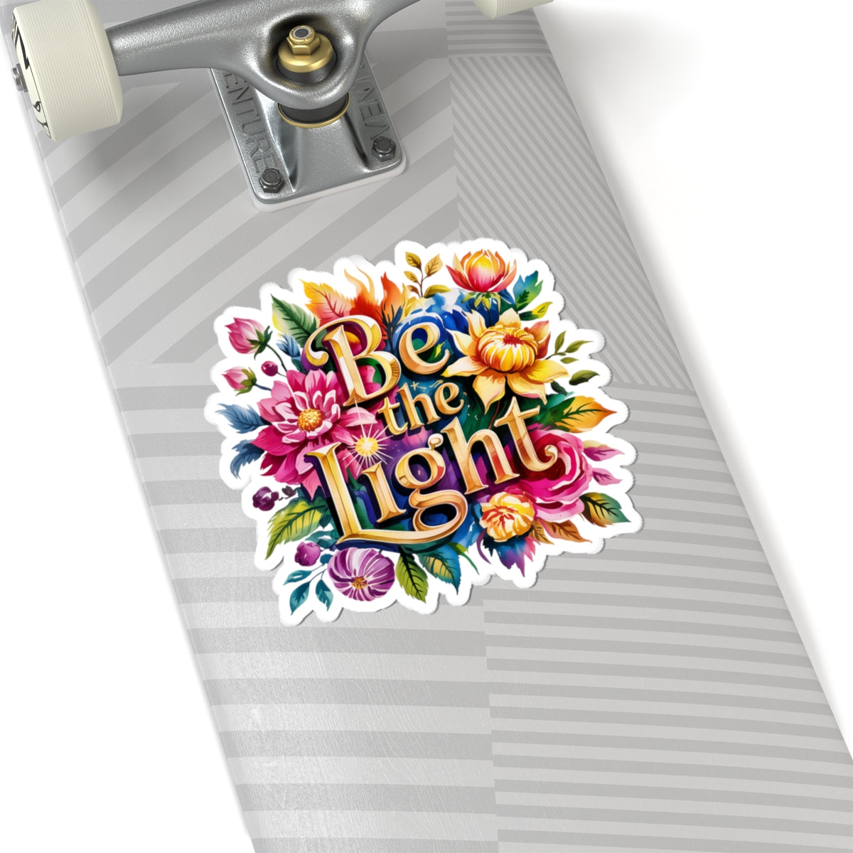 Floral Inspirational Kiss-Cut Stickers | Be the Light | Aesthetic Decals for Laptops, Journals, Gifts, and Home Decor