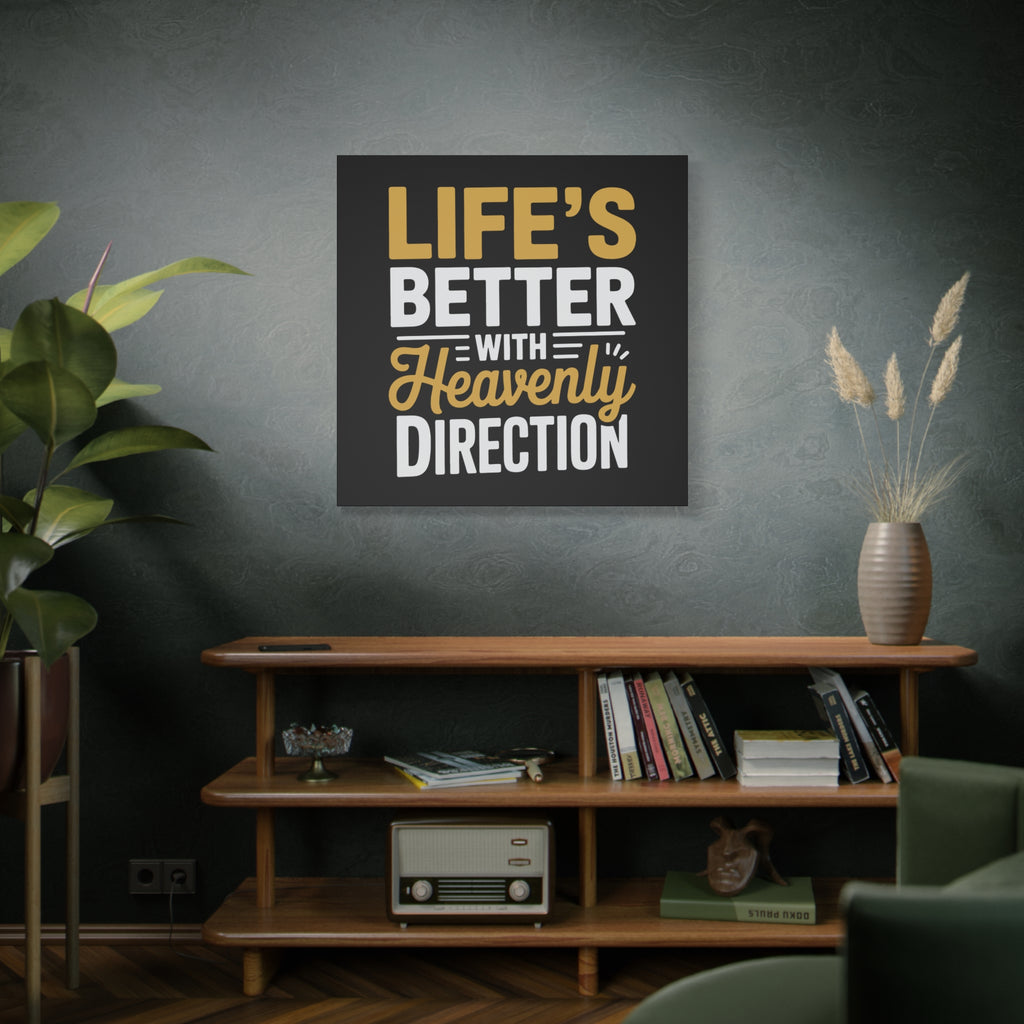 Heavenly Direction Canvas Wall Art, Inspirational Home Decor, Motivational Gift, Modern Wall Hanging, Perfect for Any Room