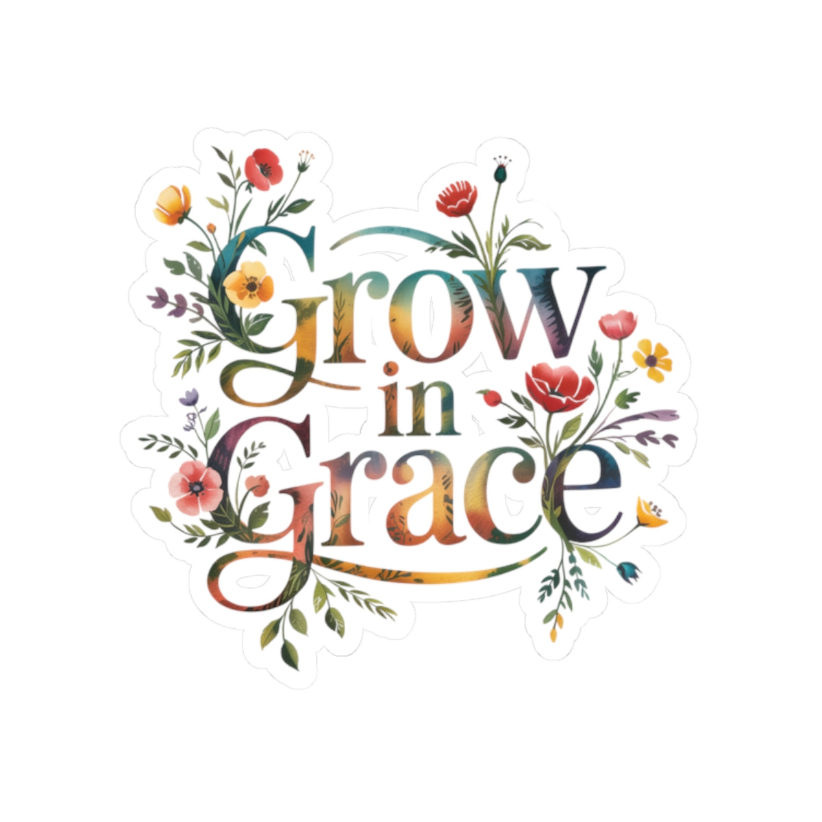 Floral Inspirational Stickers for Graceful Living, Laptop Decor, Journals, Gift Tags, Motivation, Nature Lovers