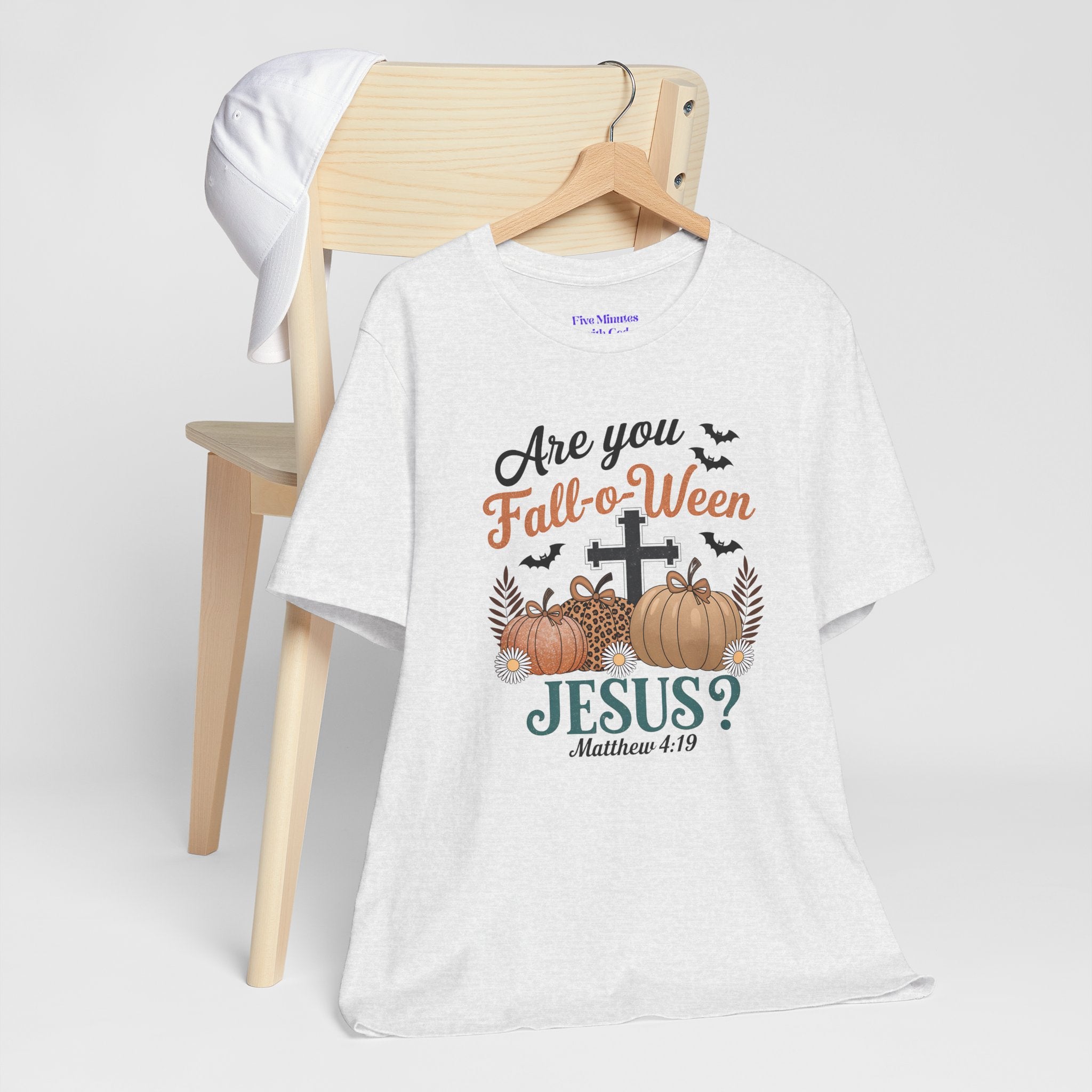 Fall-themed Christian Tee, Are You Fall-o-Ween Jesus?, Unisex Halloween Shirt, Autumn Faith T-Shirt, Pumpkin Design Top