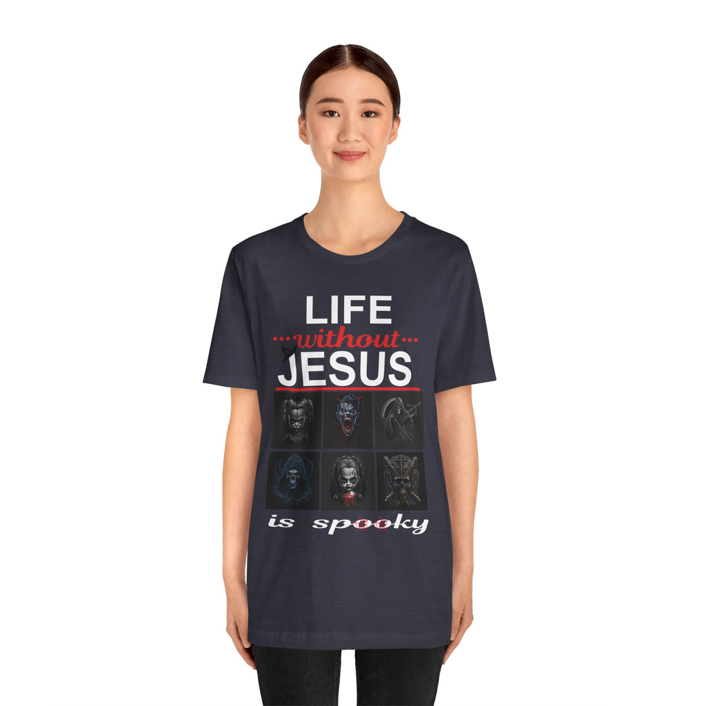 Funny Christian Tee - 'Life Without Jesus is Spooky' Unisex Jersey Short Sleeve T-Shirt, Faith Apparel, Religious Gift, Halloween Tee, [...]