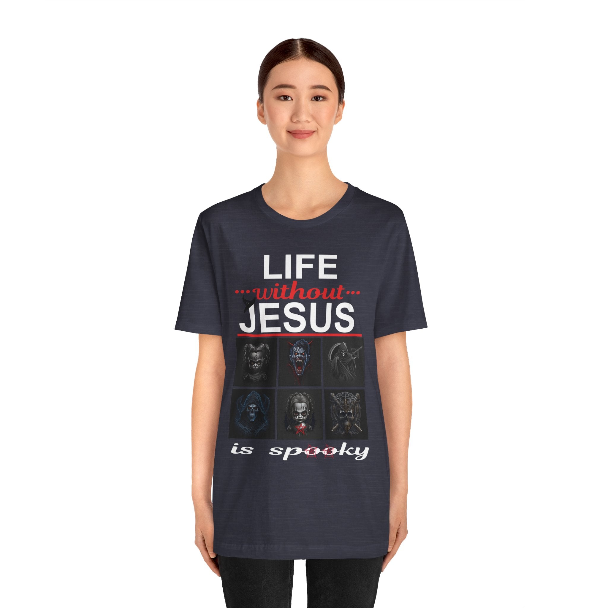 Funny Christian Tee - 'Life Without Jesus is Spooky' Unisex Jersey Short Sleeve T-Shirt, Faith Apparel, Religious Gift, Halloween Tee, [...]