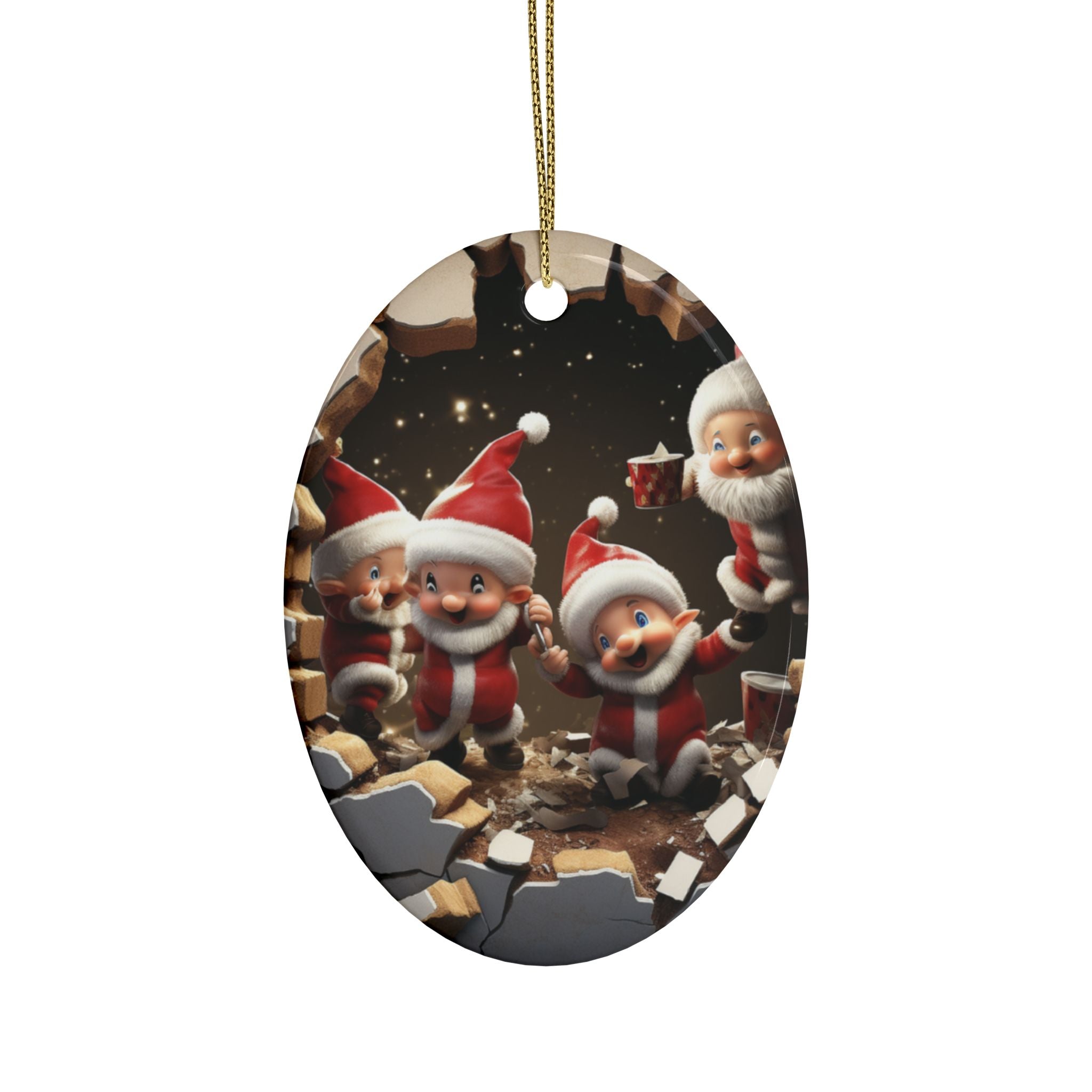 Festive Ceramic Ornaments for Christmas Decor, Holiday Gifts, Tree Decorations, Celebration Accessories, Santa Theme Ornaments