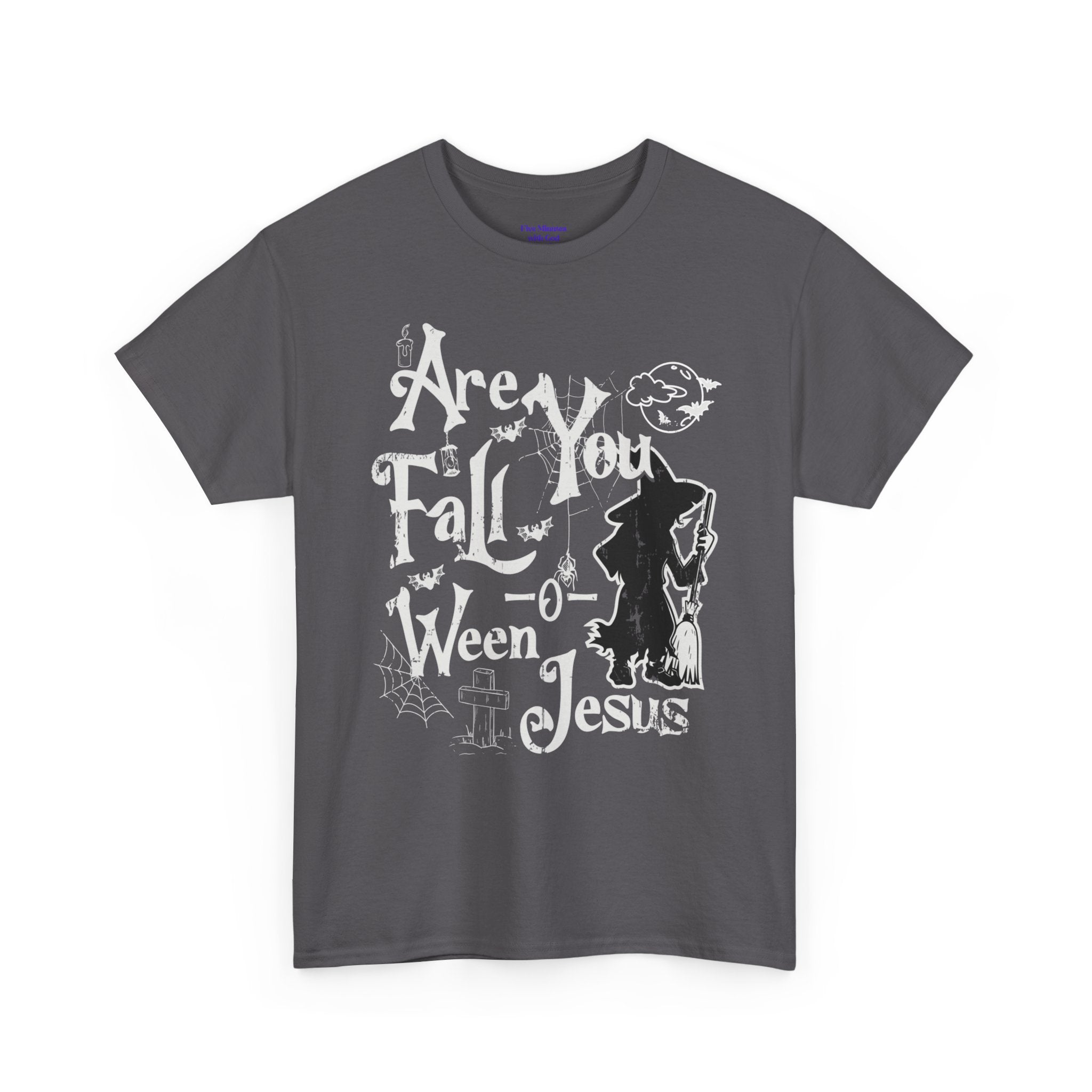 Fall-Themed Unisex Heavy Cotton Tee - Halloween, Jesus Celebration, Autumn Vibes, Casual Wear, Gift Idea
