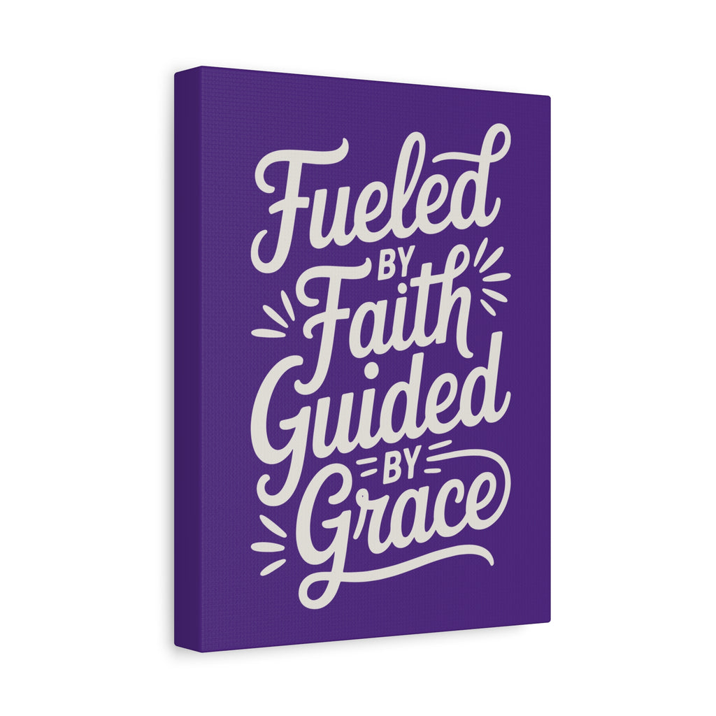 Purple Stretched Canvas Art, Motivational Wall Decor, Home Inspirational Art, Faith-Based Decor, Gift for Faith Lovers