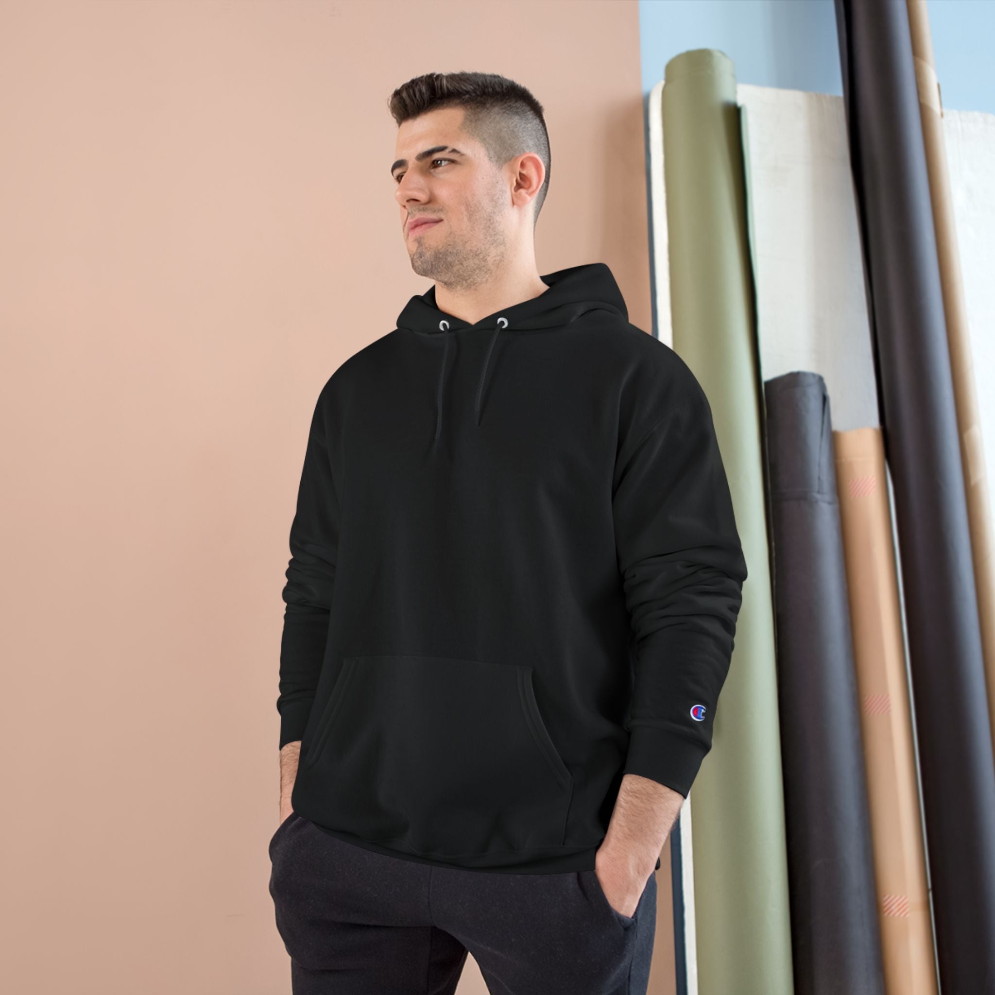Champion Hoodie with Pumpkin Design - Carved by Faith, Lit by Grace, Cozy Fall Apparel for Halloween, Spiritual Gift, Autumn Fashion
