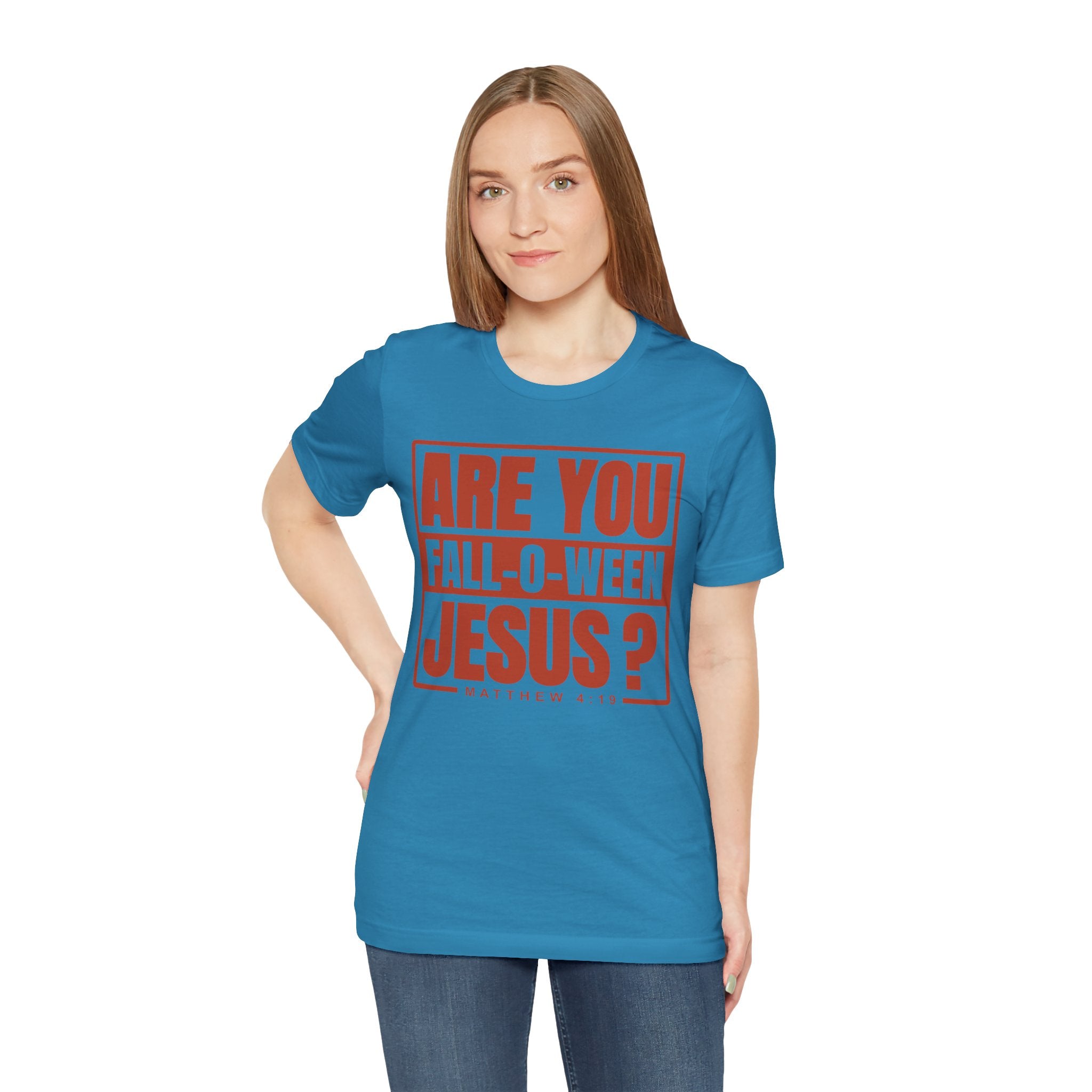 Fall-O-Ween Jesus Tee, Unisex Christian T-shirt, Faith-Based Apparel, Halloween Gospel Shirt, Religious Casual Wear