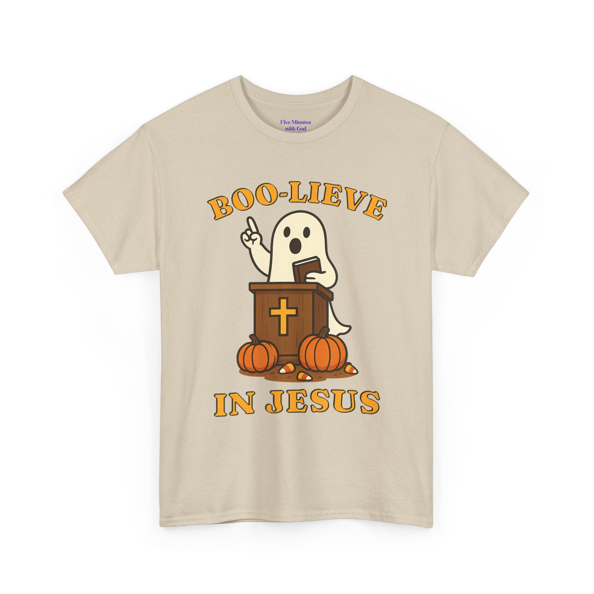 Boo-Lieve in Jesus Tee, Halloween Shirt, Unisex Cotton Tee, Fall Fashion, Religious T-Shirt, Spooky Season Apparel