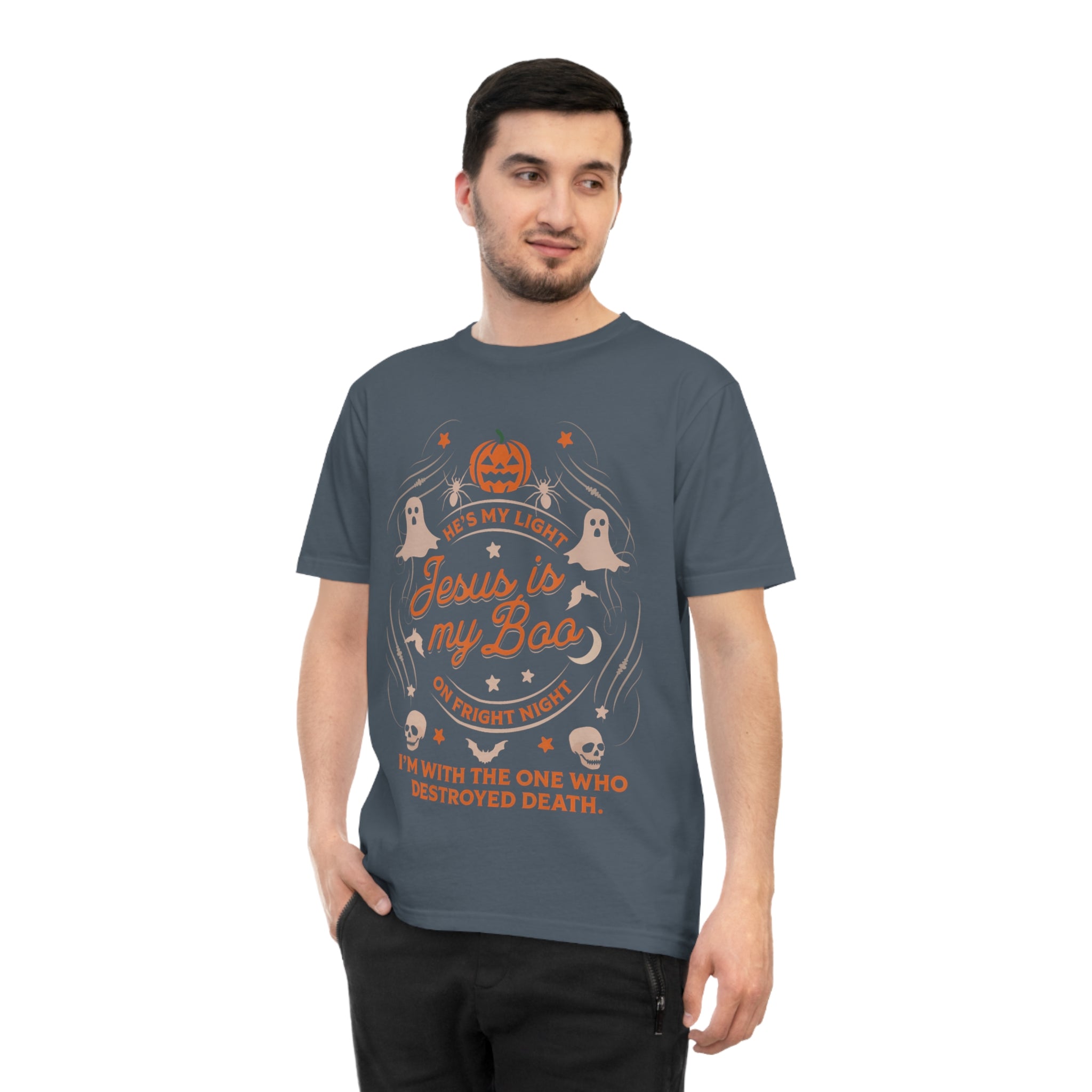 Halloween Christian T-Shirt with Fun Ghost Designs, Jesus is My Boo, Spooky Season Apparel, Faithful Holiday Shirt, Unique Gift for [...]