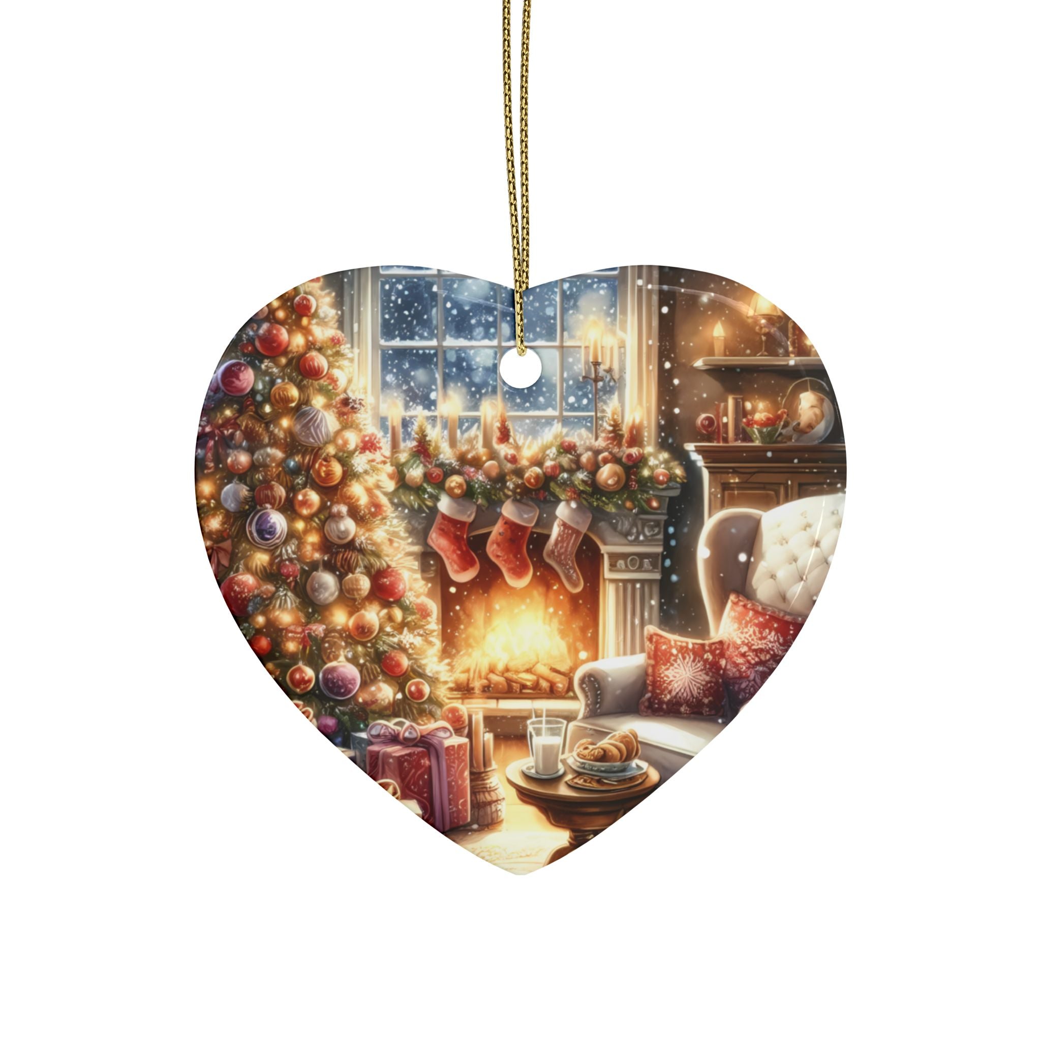 Festive Heart-Shaped Ceramic Ornaments for Holiday Cheer | Christmas Tree Decorations, Gift Tags, Home Decor, Collection Piece