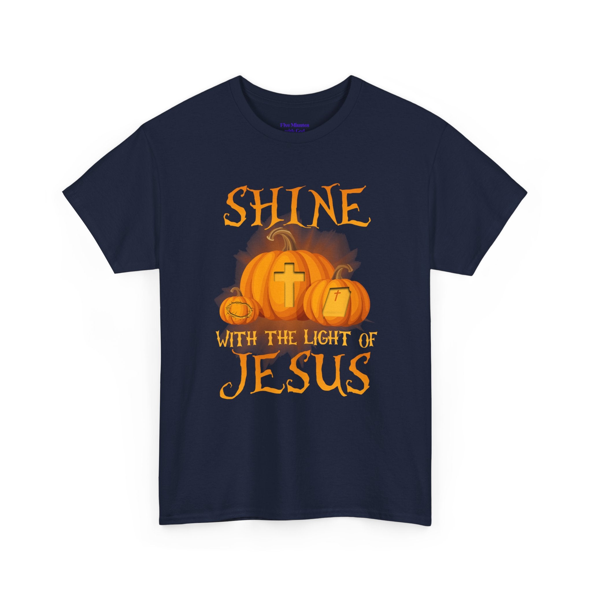 Pumpkin Jesus Unisex Cotton Tee, Faith Tee, Harvest Shirt, Fall Apparel, Christian T-Shirt
