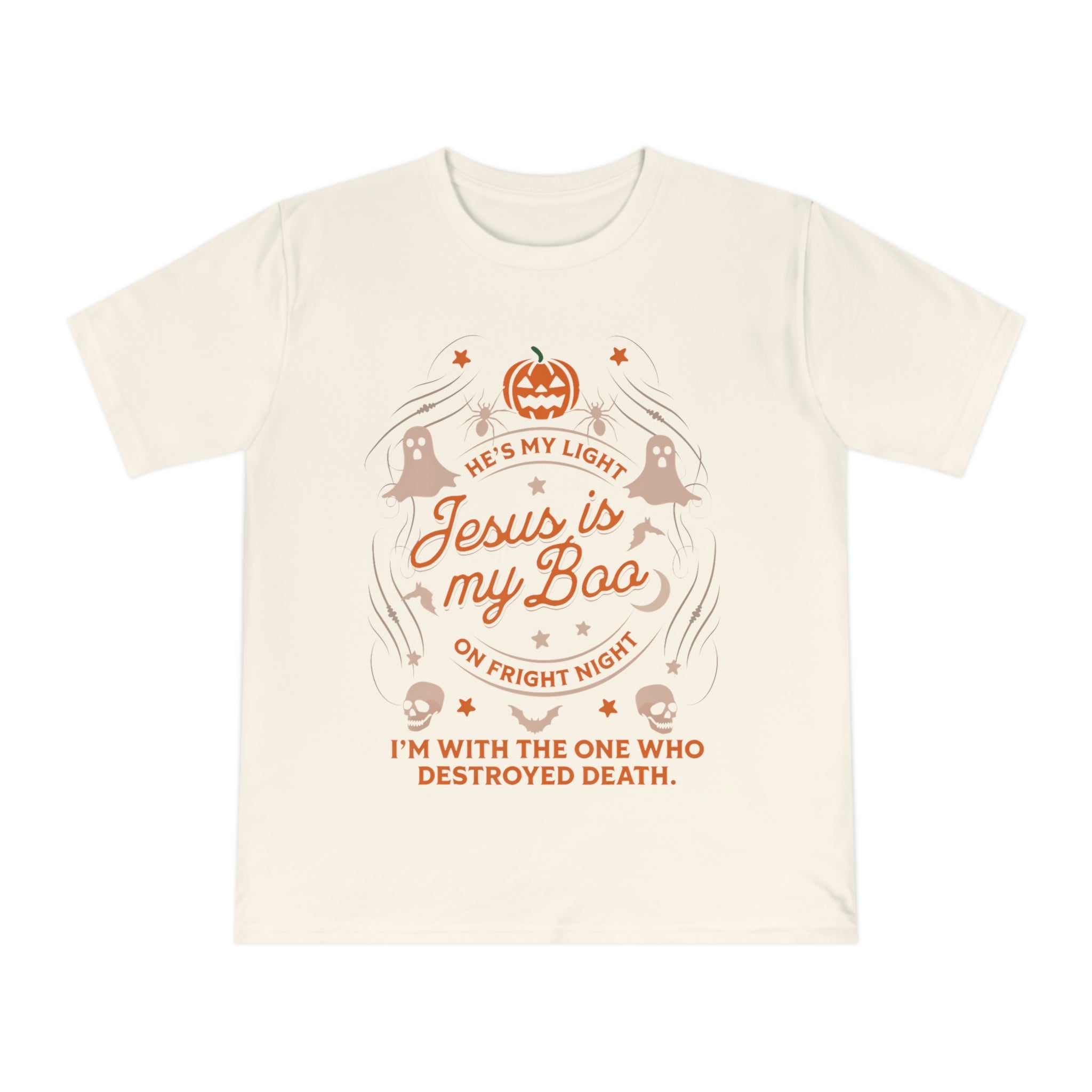 Halloween Christian T-Shirt with Fun Ghost Designs, Jesus is My Boo, Spooky Season Apparel, Faithful Holiday Shirt, Unique Gift for [...]